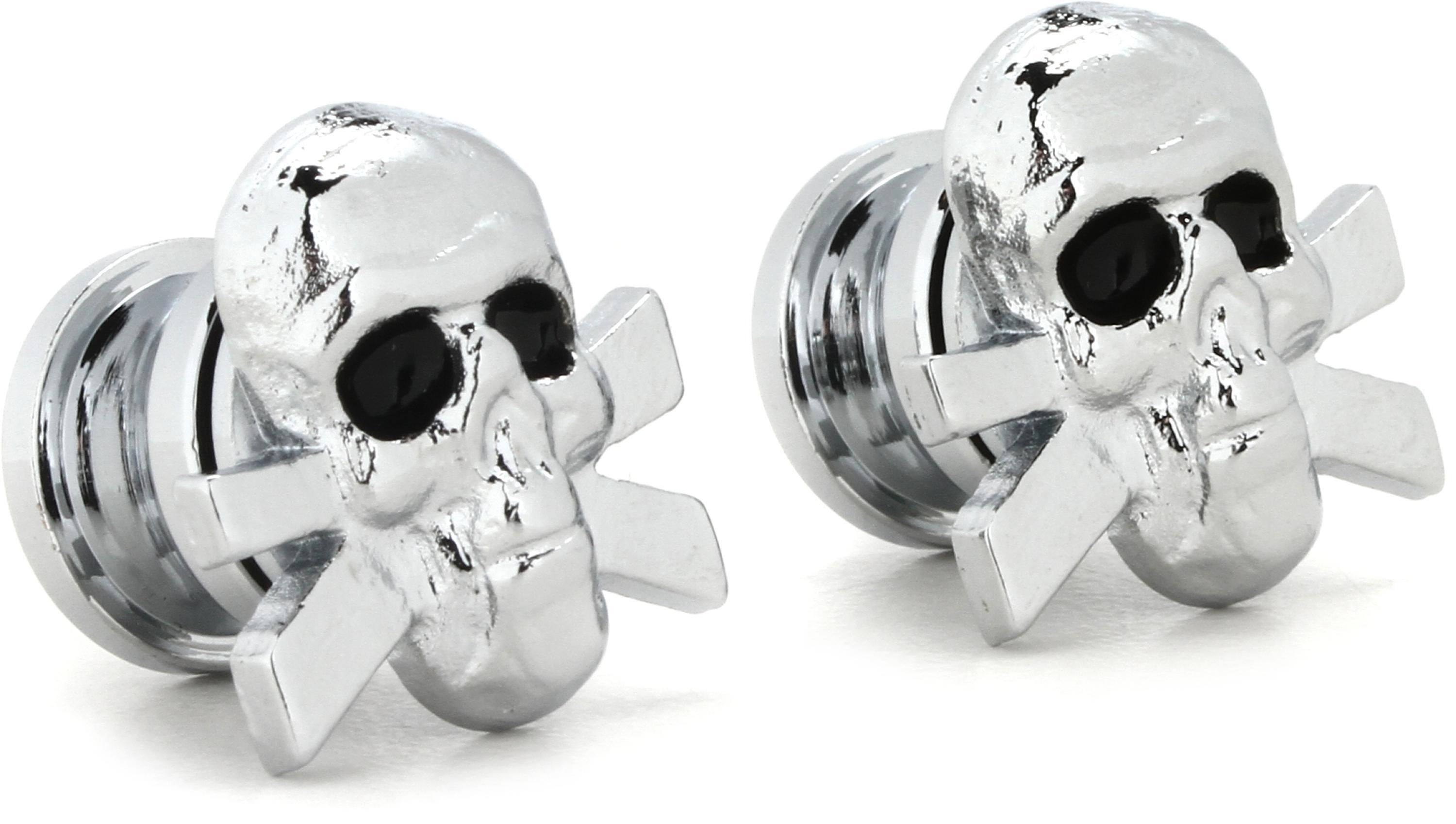 Grover GP610C Skull Strap Button Set - Chrome | Sweetwater