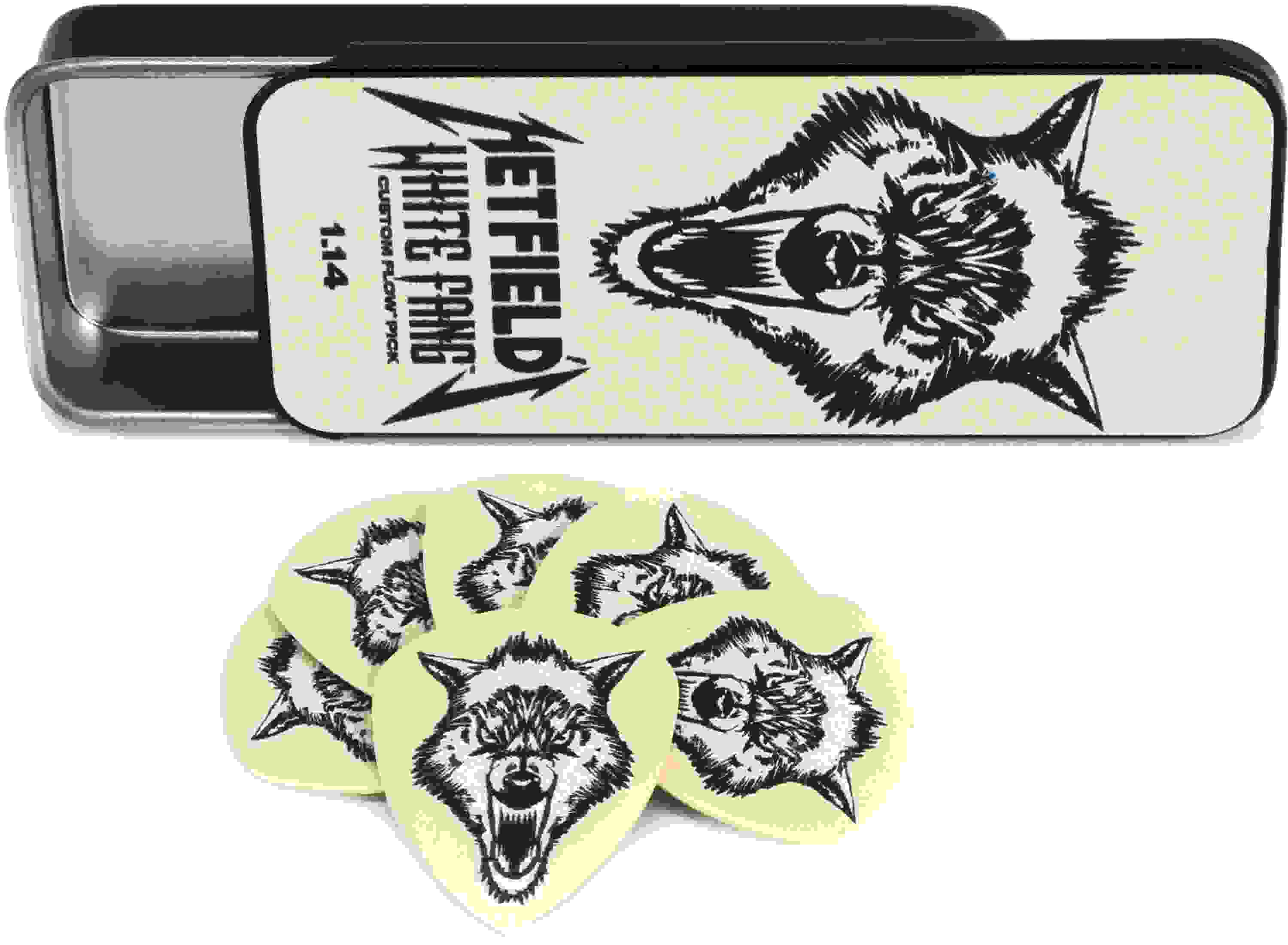 Dunlop James Hetfield White Fang Custom Guitar Picks 1.14mm Pick Tin
