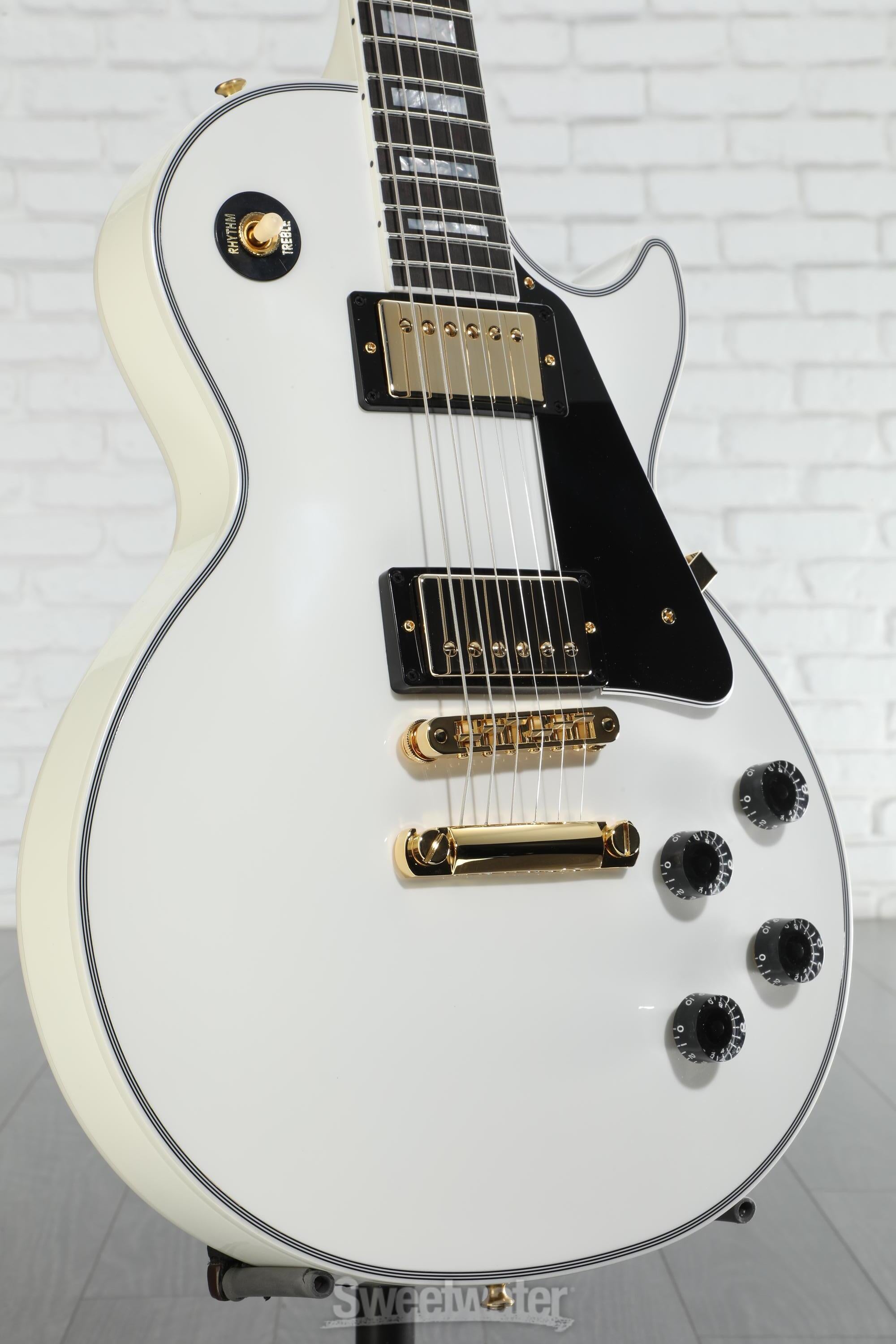 ギター Les Paul Custom Alpine White Amazon.com: Epiphone Les Paul Custom, Alpine White with Gold