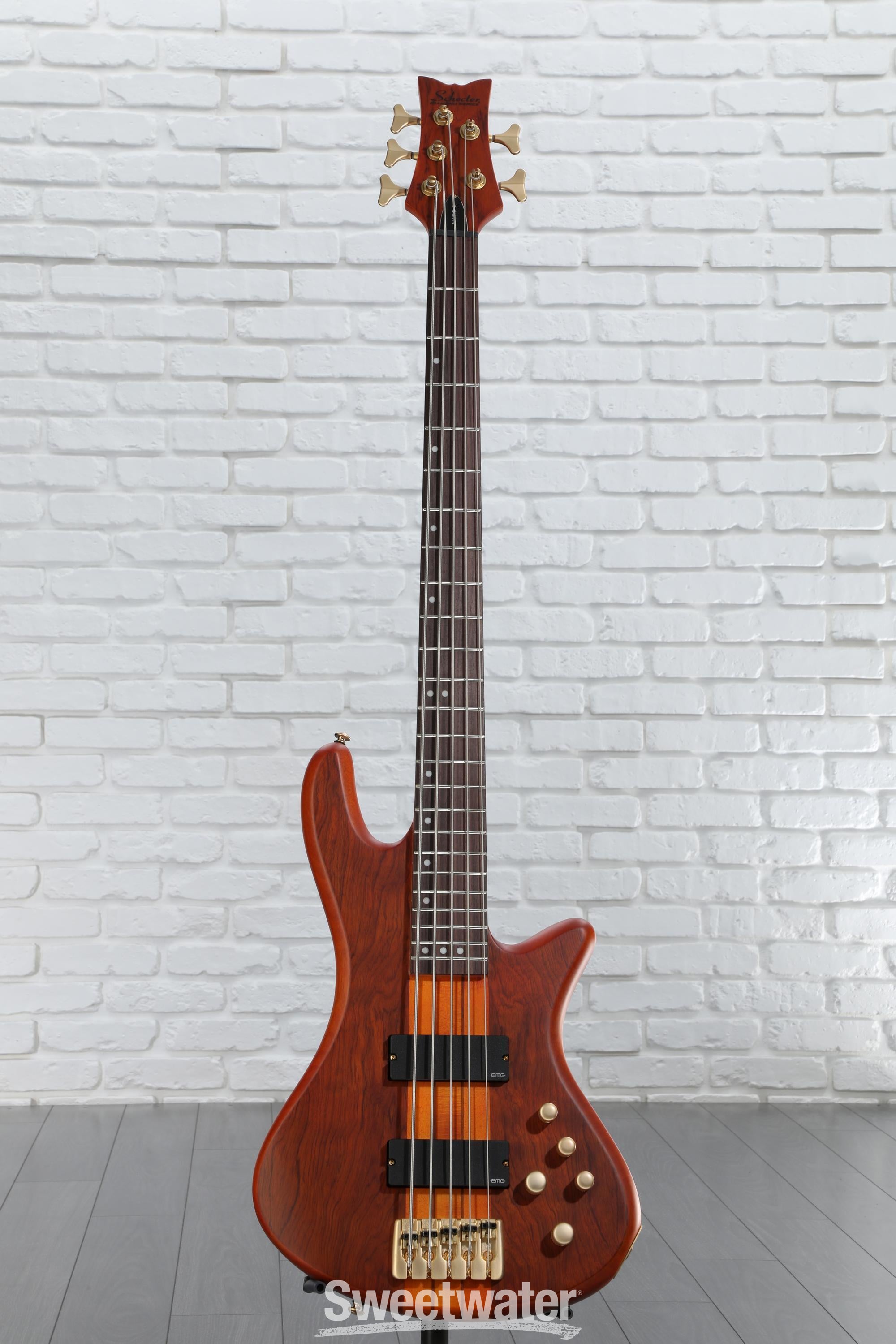 Schecter Stiletto Studio 5 Bass Guitar - Honey Satin