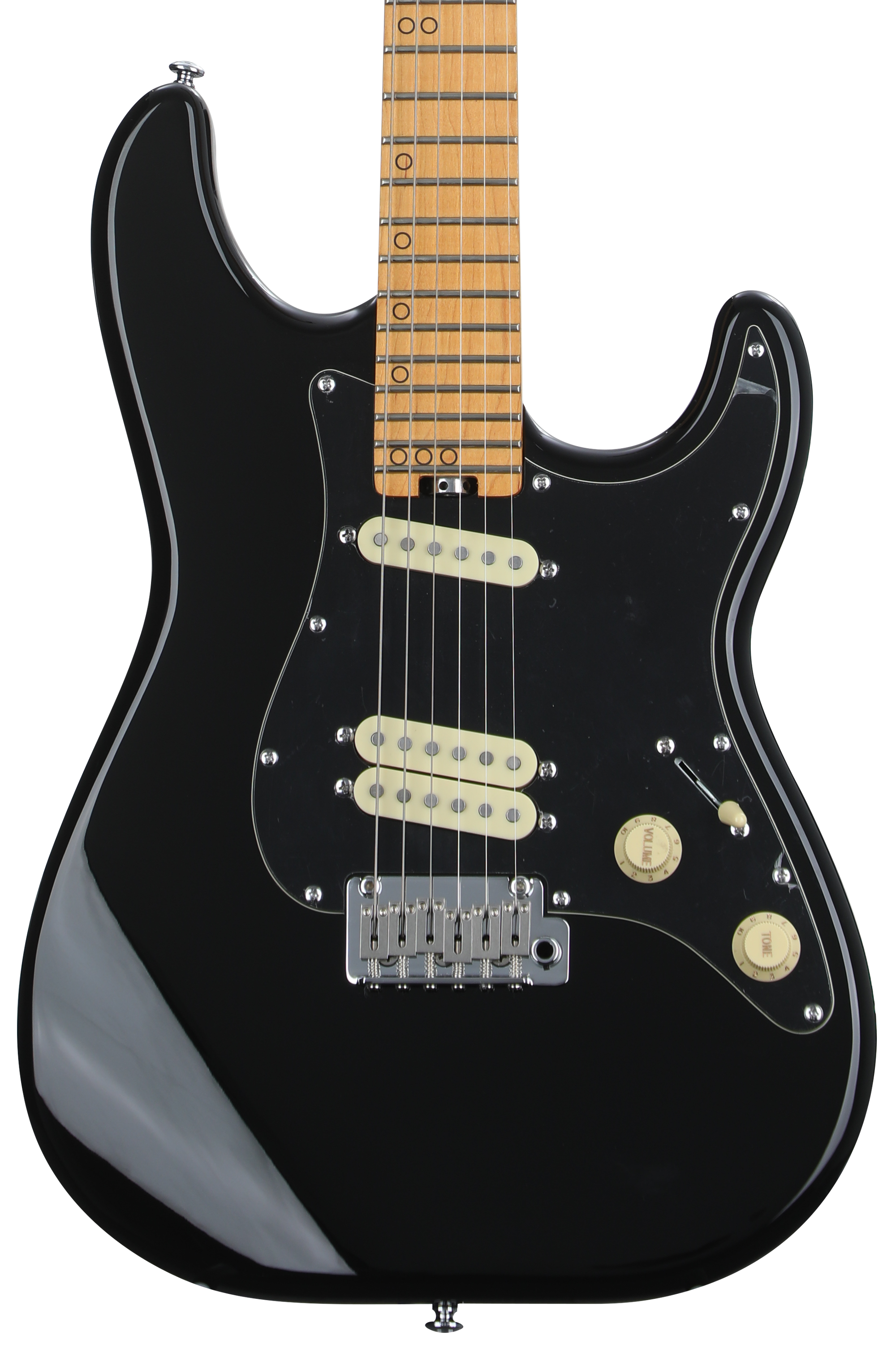 Schecter MV-6 Electric Guitar - Gloss Black with Maple Fingerboard