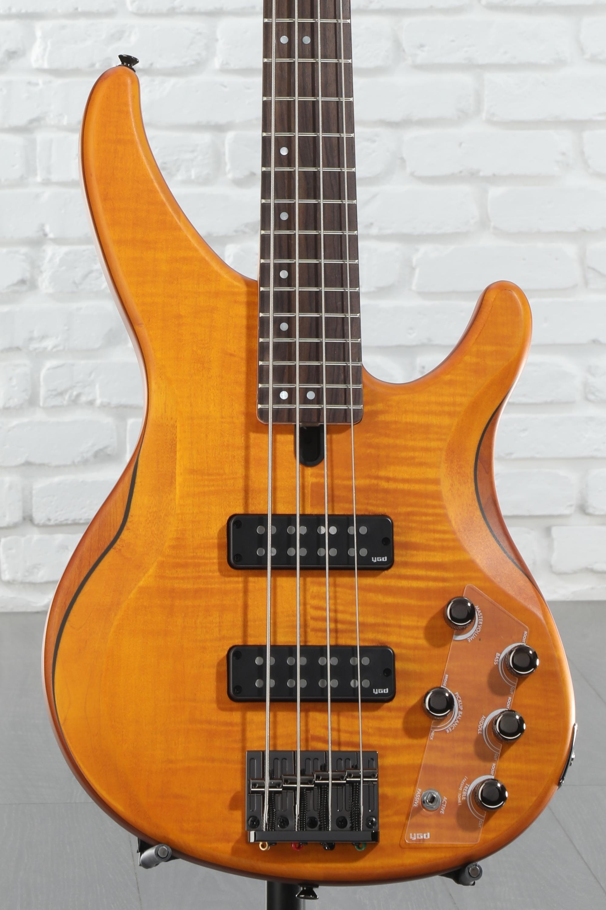 Yamaha TRBX604FM 4-string Bass Guitar - Matte Amber | Sweetwater