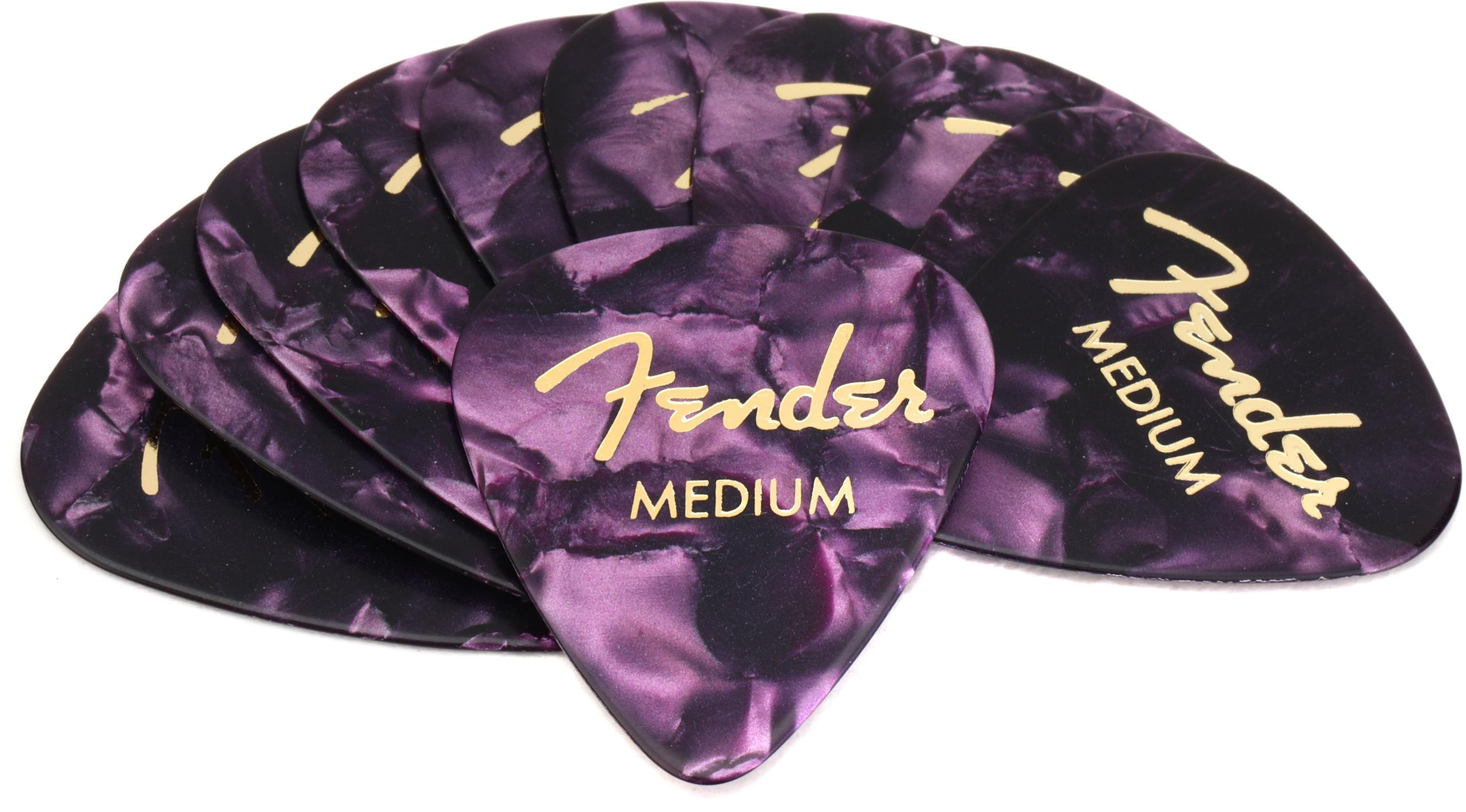 Photo of Fender 351 Shape Premium Celluloid Picks - Medium Purple Moto 12-pack