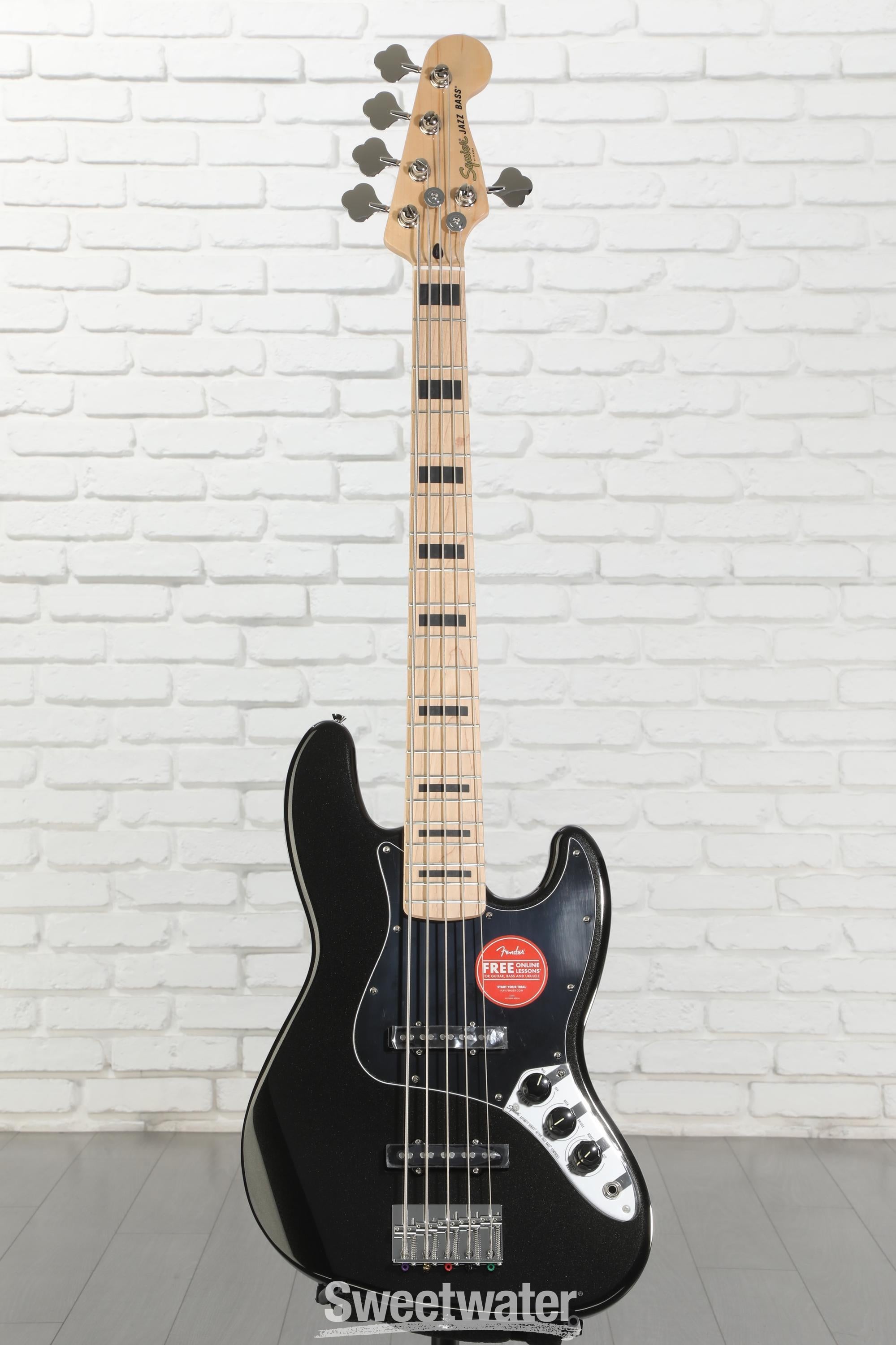 Squier Affinity Series Active Jazz Bass V - Black | Sweetwater
