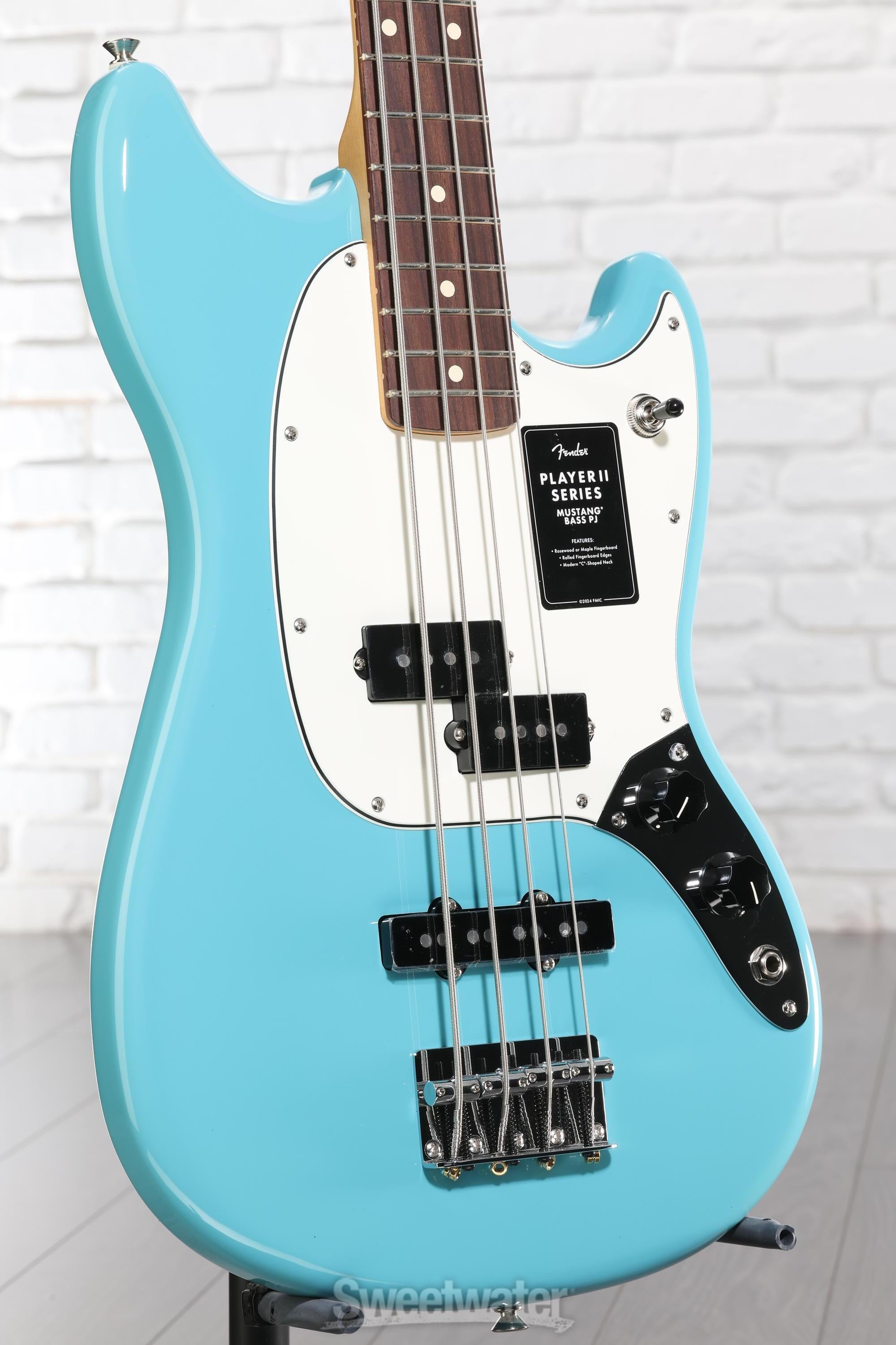 Photo of Fender Player II Mustang Bass PJ - Aquatone Blue with Rosewood Fingerboard