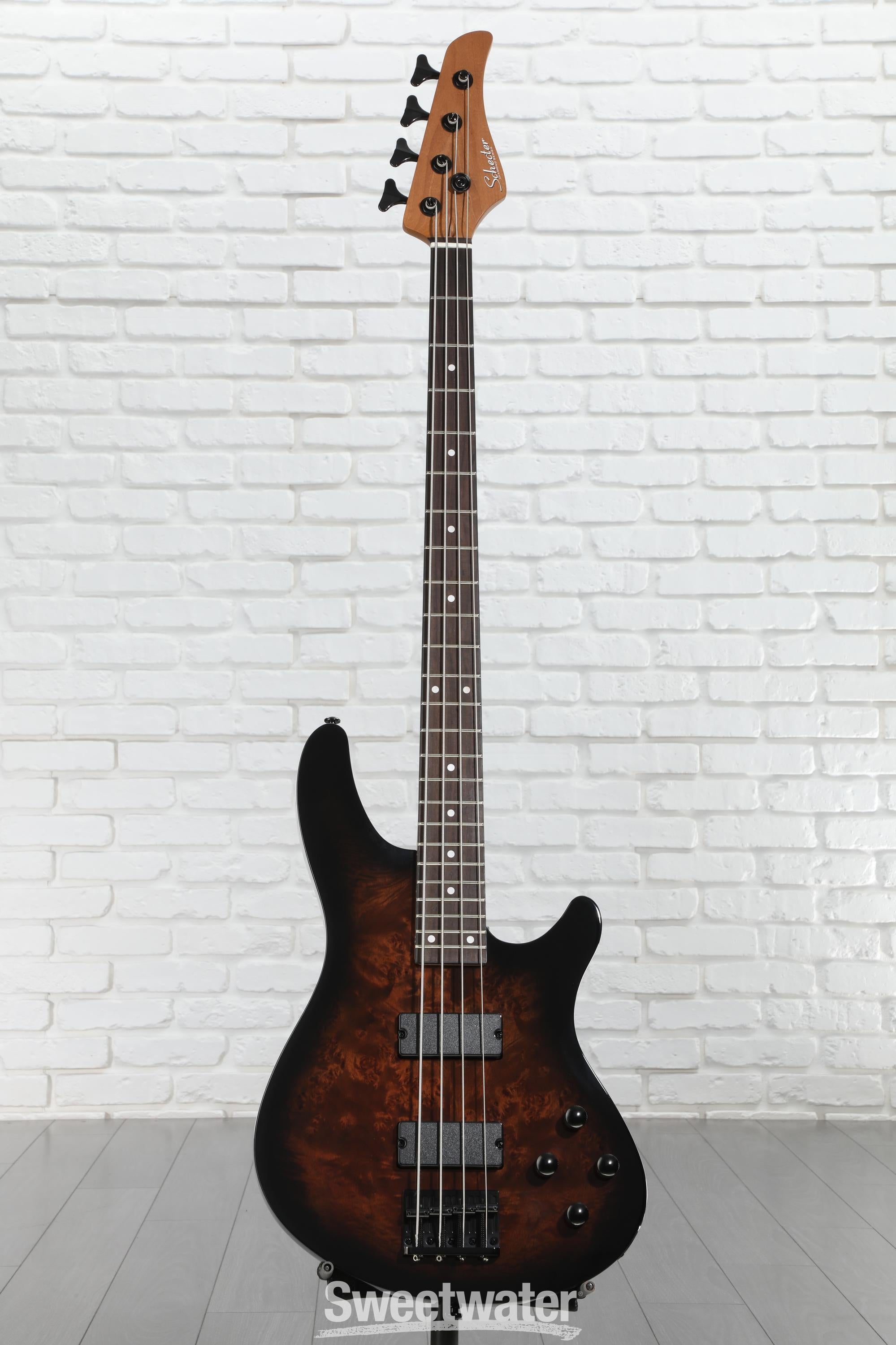 Schecter C-4 Standard Electric Bass - Tobacco Burl | Sweetwater