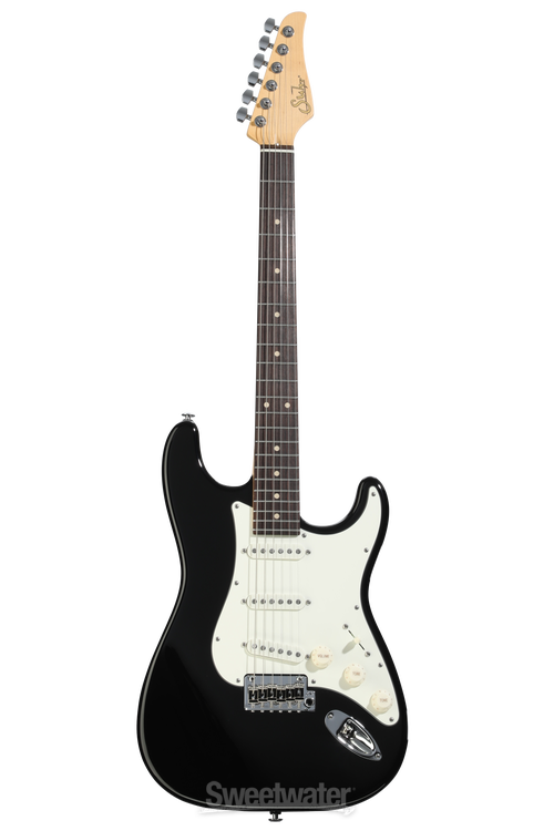 Suhr Classic S HSS Guitar, Black, Rosewood | Humbucker Music