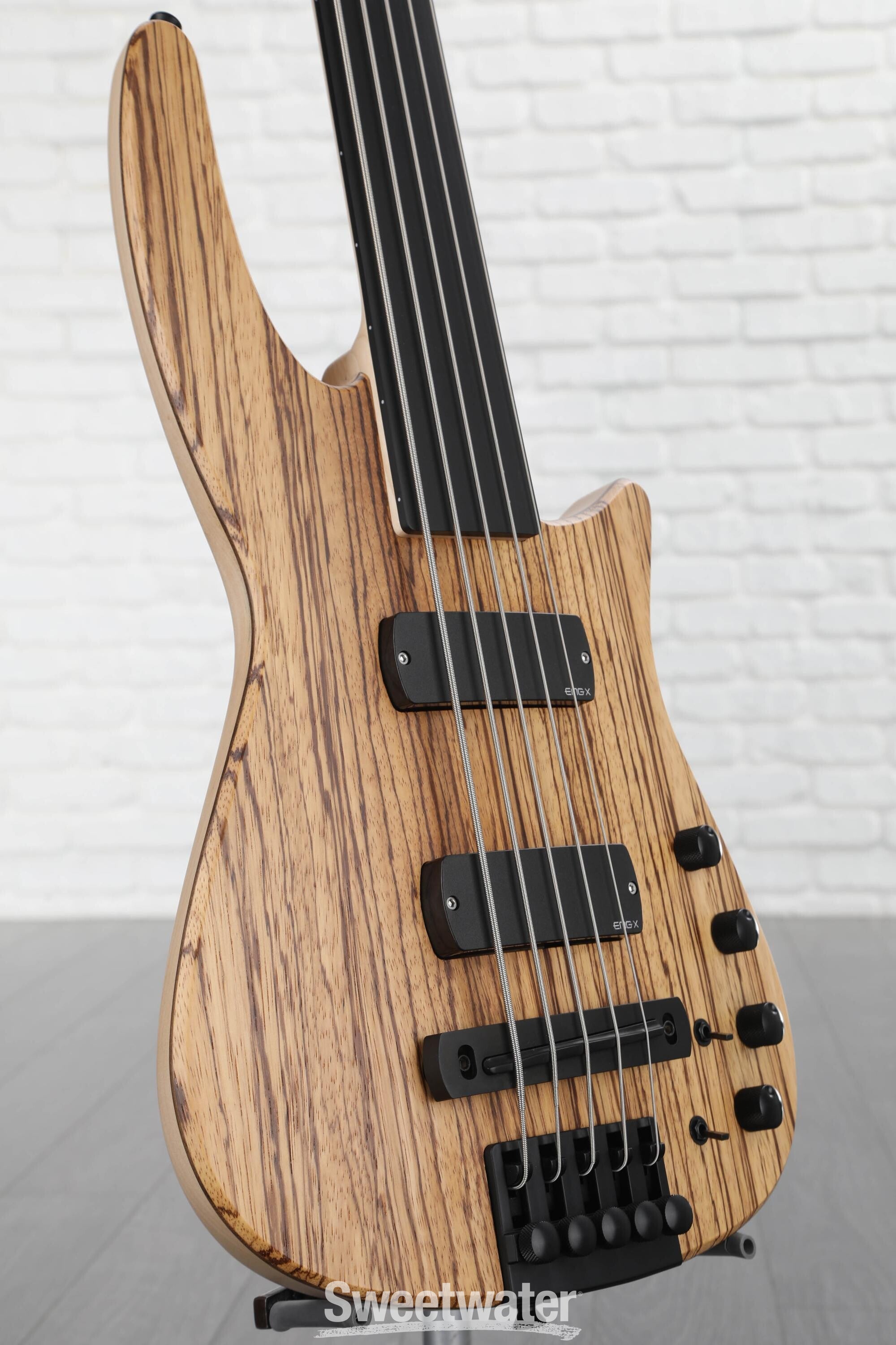 CR5 Radius Fretless Bass Guitar - Zebrawood - Sweetwater Exclusive