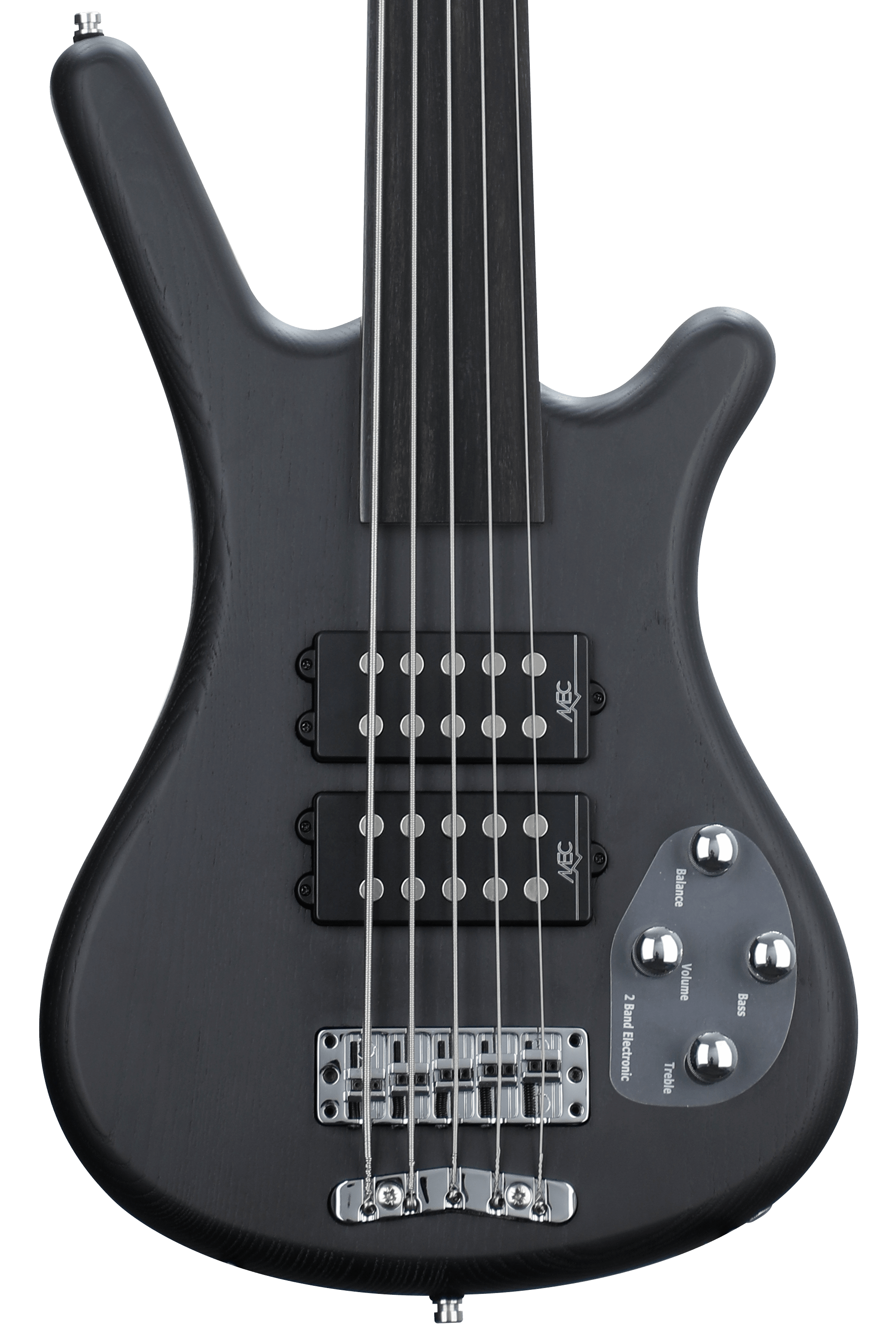 Warwick RockBass Corvette 
 Fretless 5-string Electric Bass Guitar -  Nirvana Black Transparent Satin