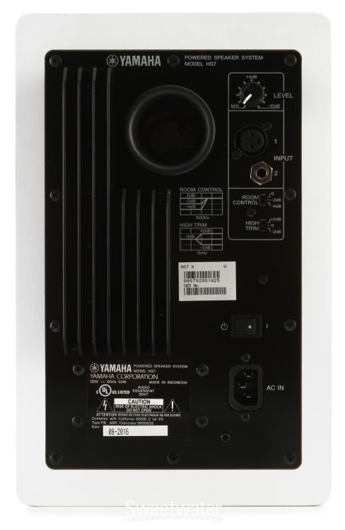 Yamaha HS7 6.5 inch Powered Studio Monitor Pair - White