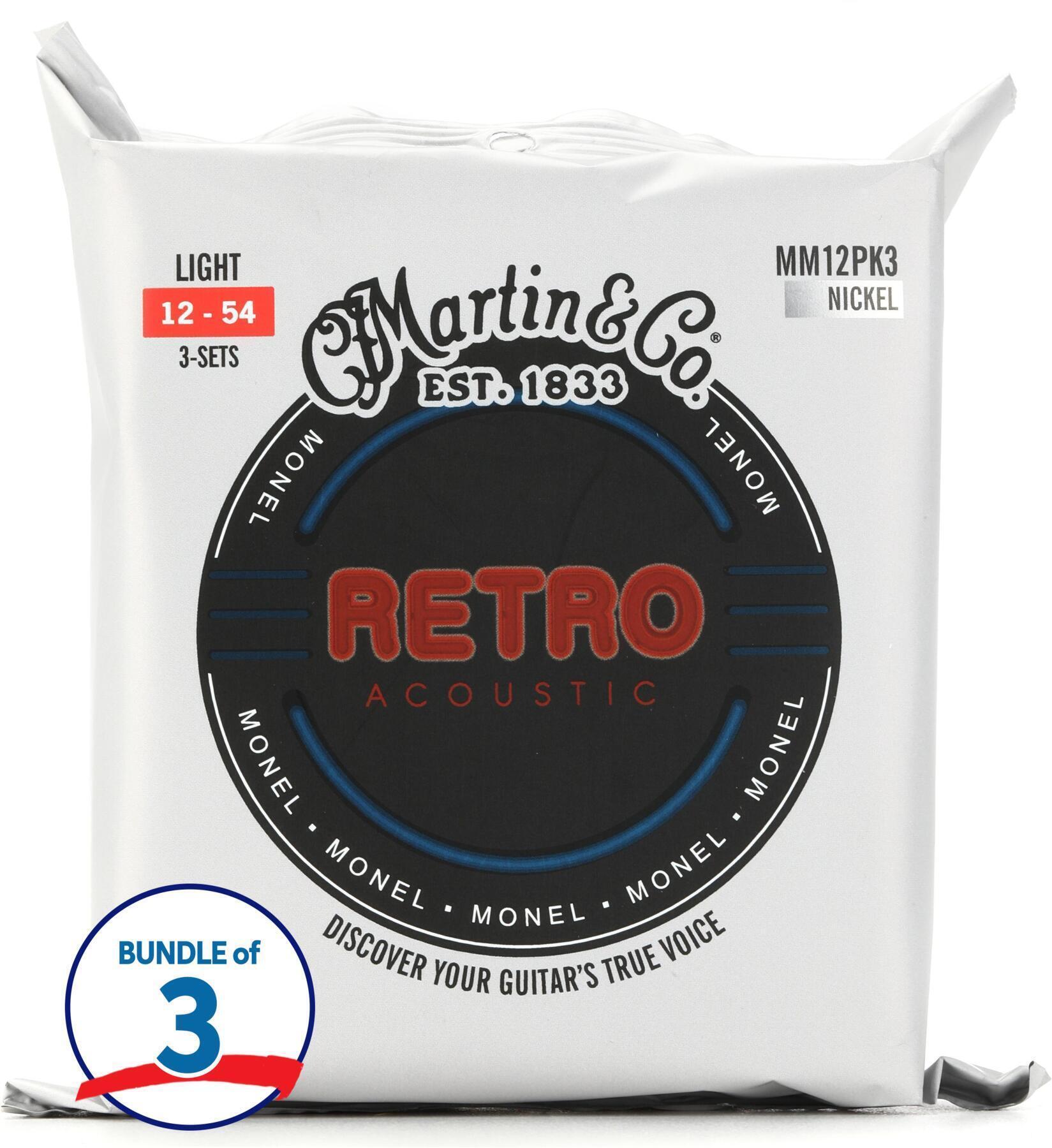 Martin MM12 Retro Monel Acoustic Guitar Strings 9 Pack .012