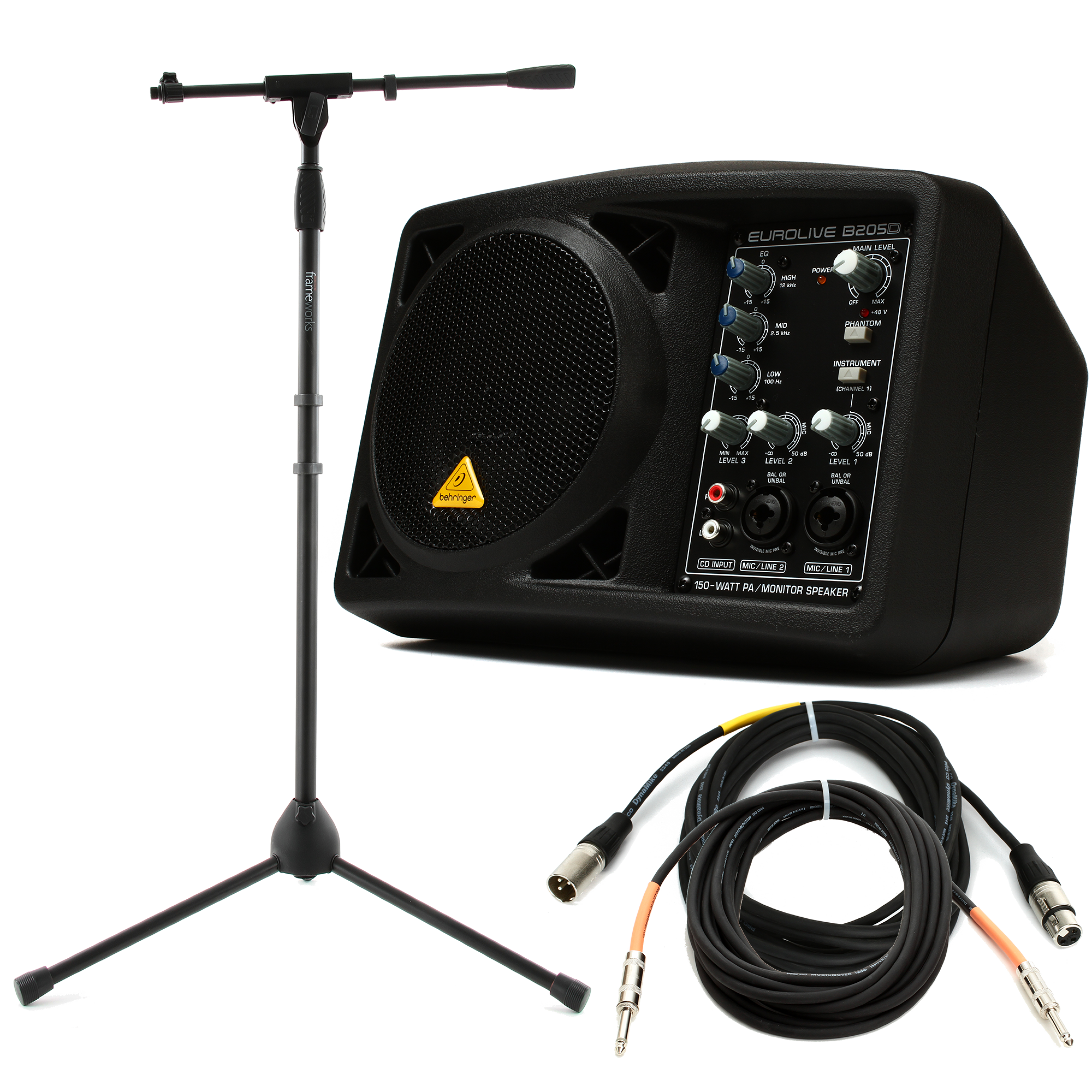 Behringer B205D Compact Monitor with Stand and Cables | Sweetwater