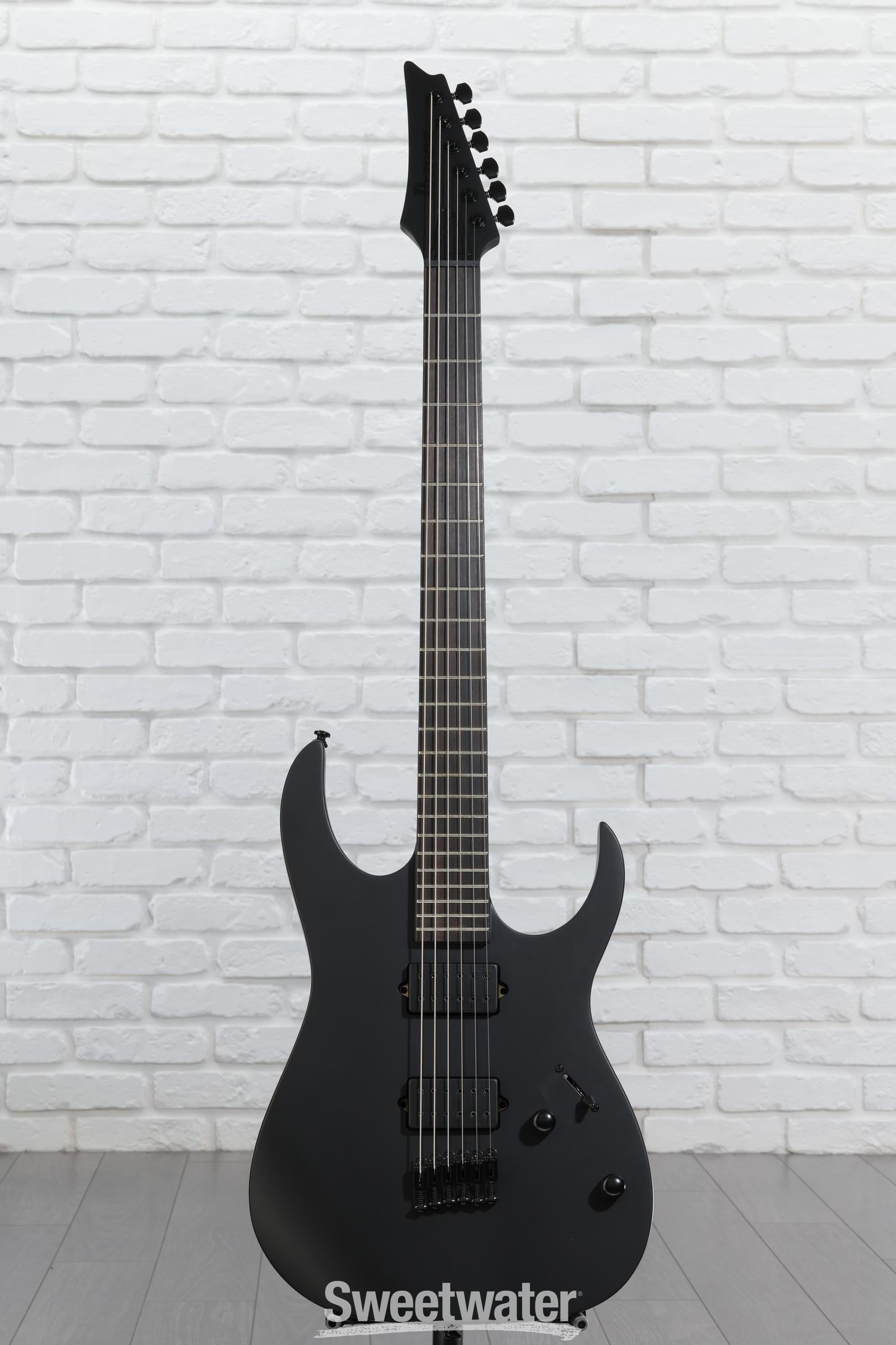 Ibanez Iron Label RG Baritone - Black Flat | Sweetwater