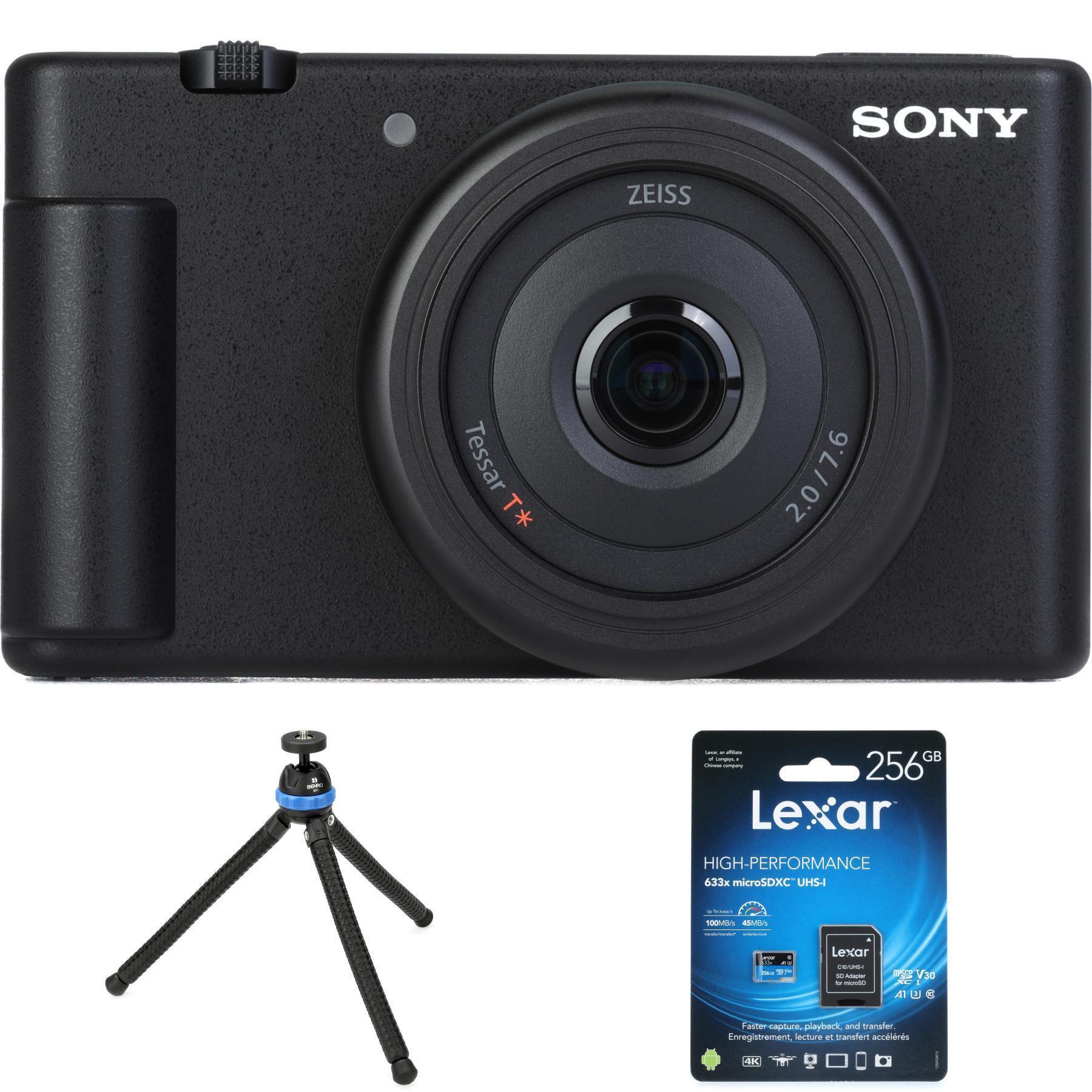 Sony ZV-1F Digital Vlogging Camera with Flexible Tripod and 256GB