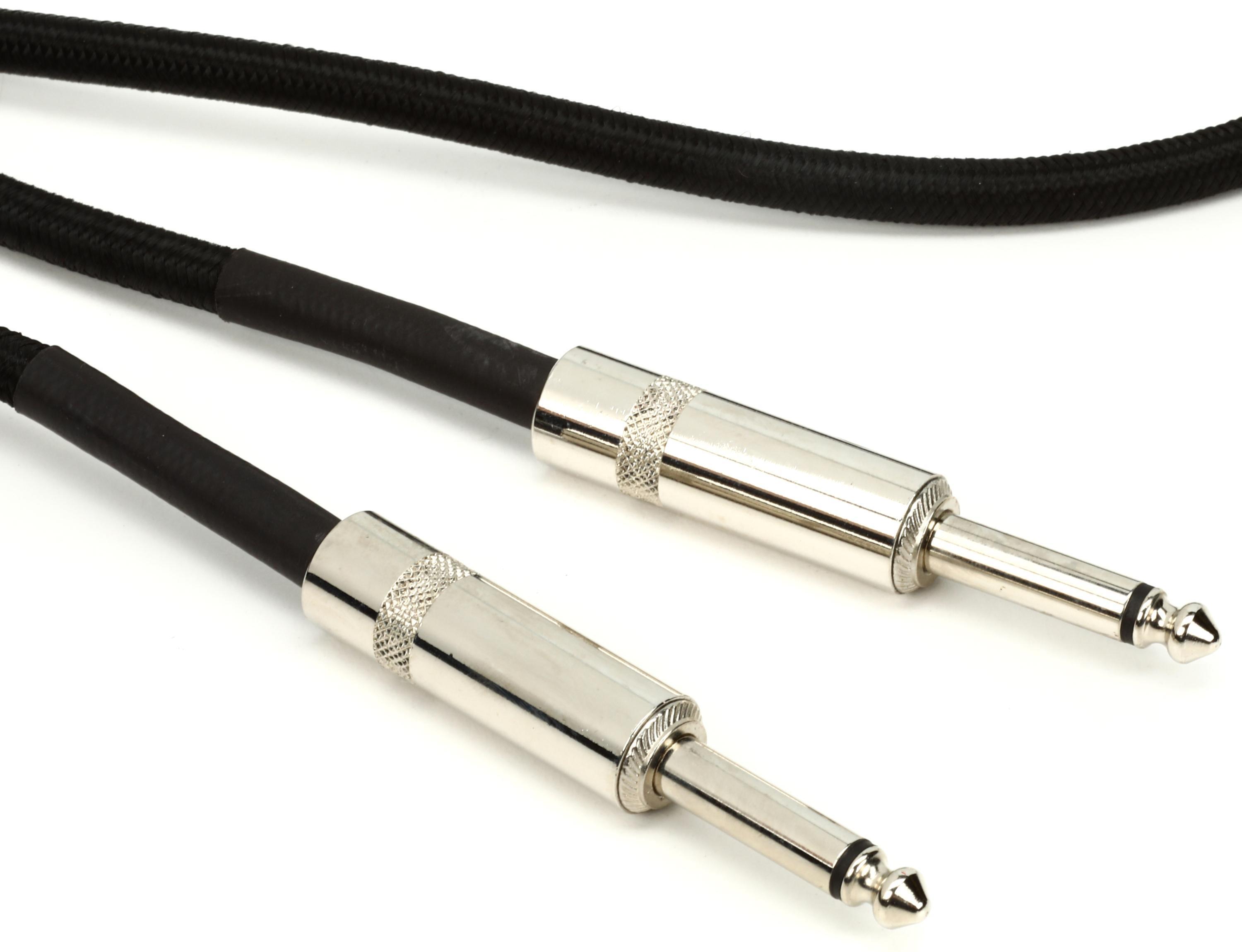 Photo of D'Addario PW-BG-10BK Braided Straight to Straight Instrument Cable - 10 foot Black
