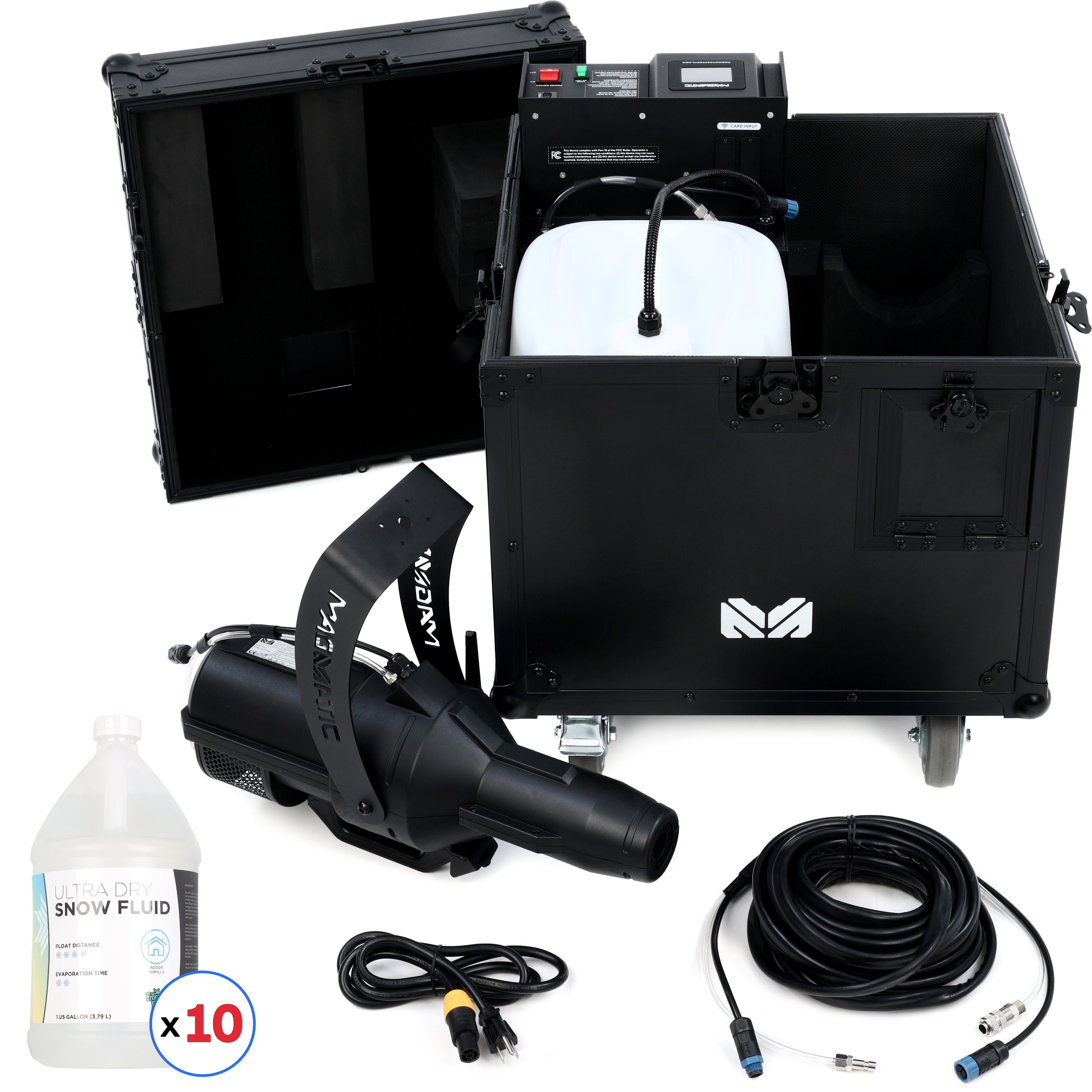 Photo of Magmatic Polar Crisp Max 1,250-watt High Power Snow Machine with Dry Snow Fluid - 10 Gallons