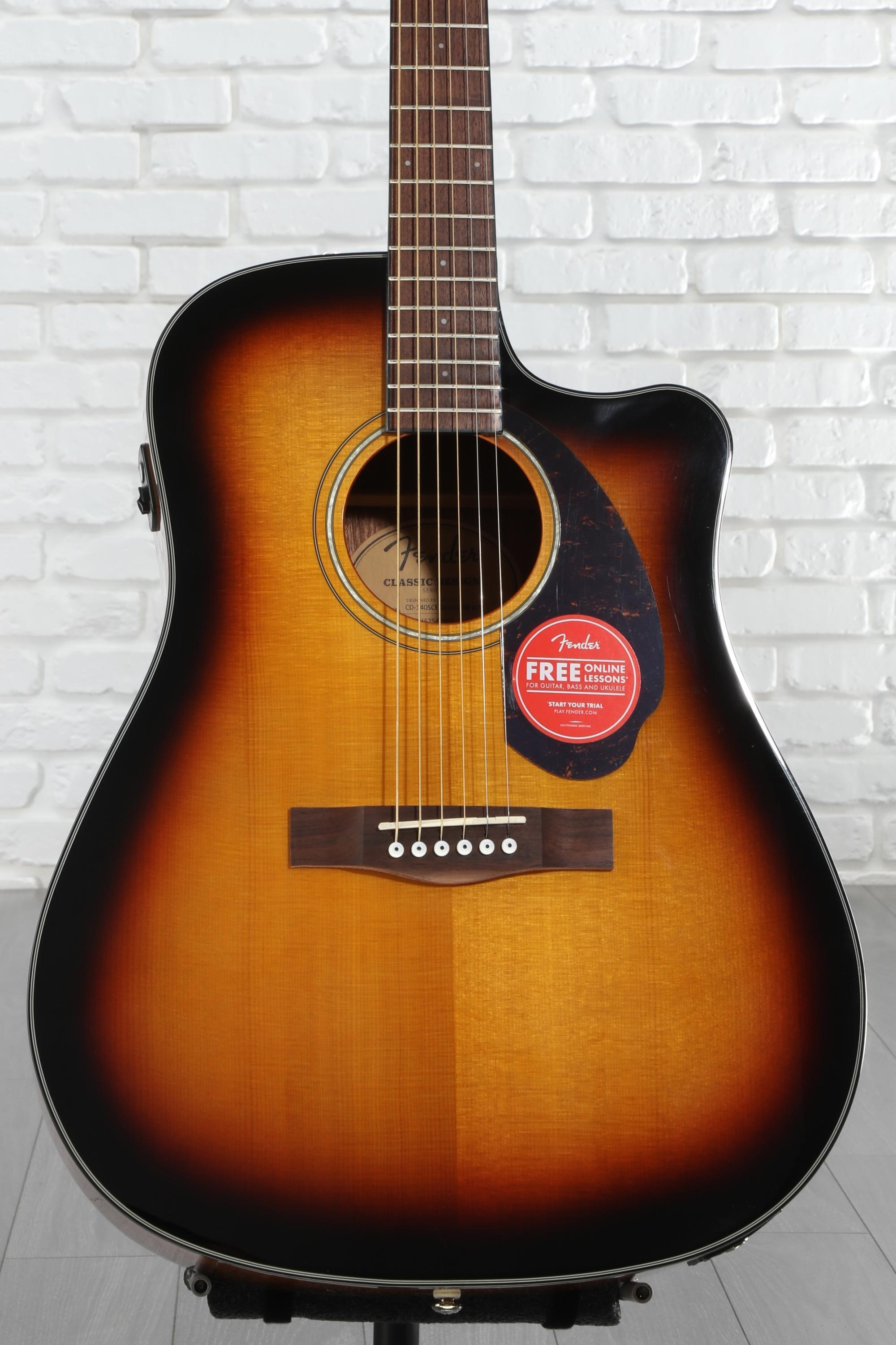 Fender CD-140SCE Dreadnought Acoustic-Electric Guitar - Sunburst