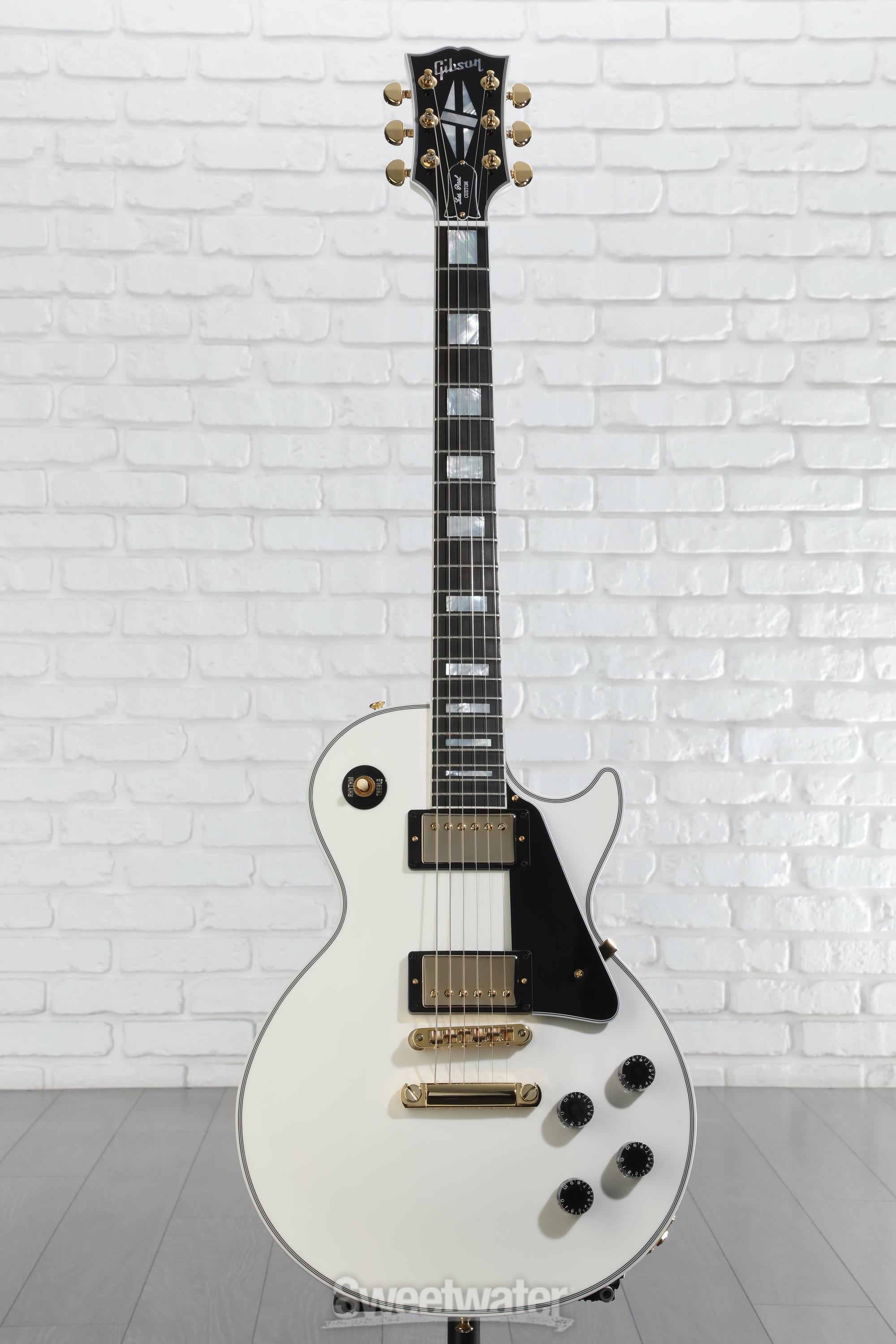 ギター Les Paul Custom Alpine White Amazon.com: Epiphone Les Paul Custom, Alpine White with Gold