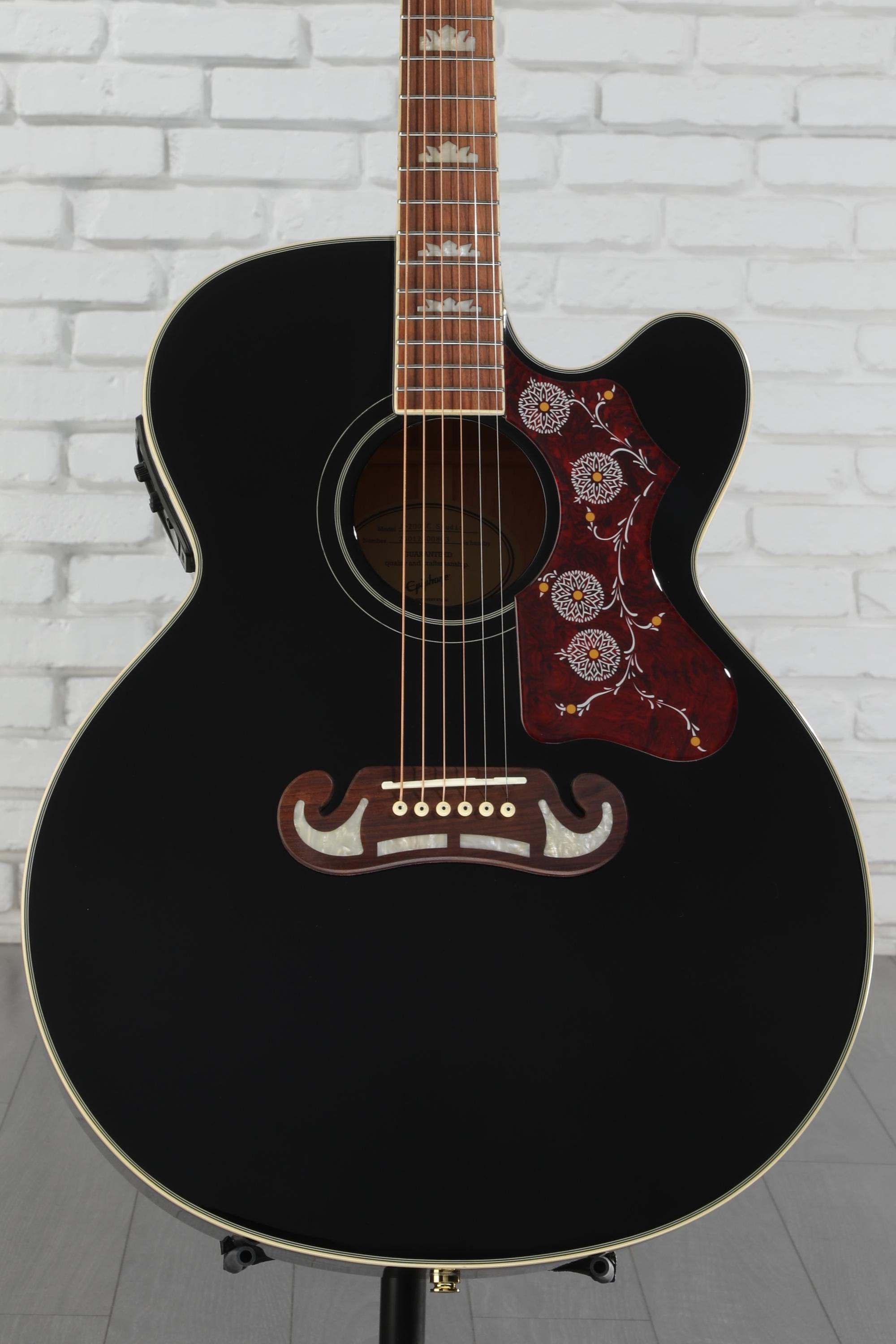 【美品】EPIPHONE EJ-200SCE/N Epiphone J-200 EC Studio Acoustic-Electric Guitar Black