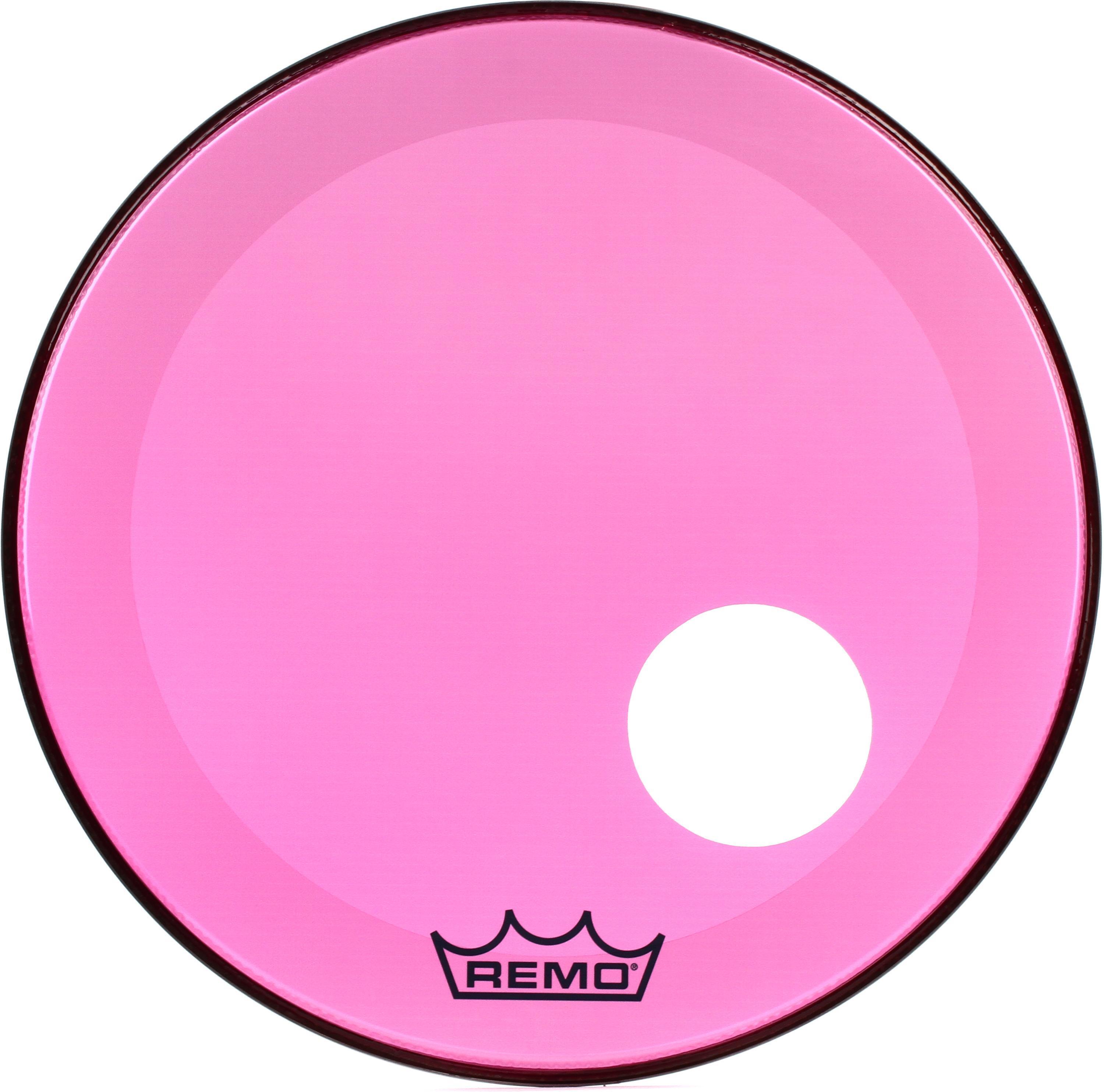 Remo Powerstroke P3 Colortone Pink Bass Drumhead - 22 inch - with