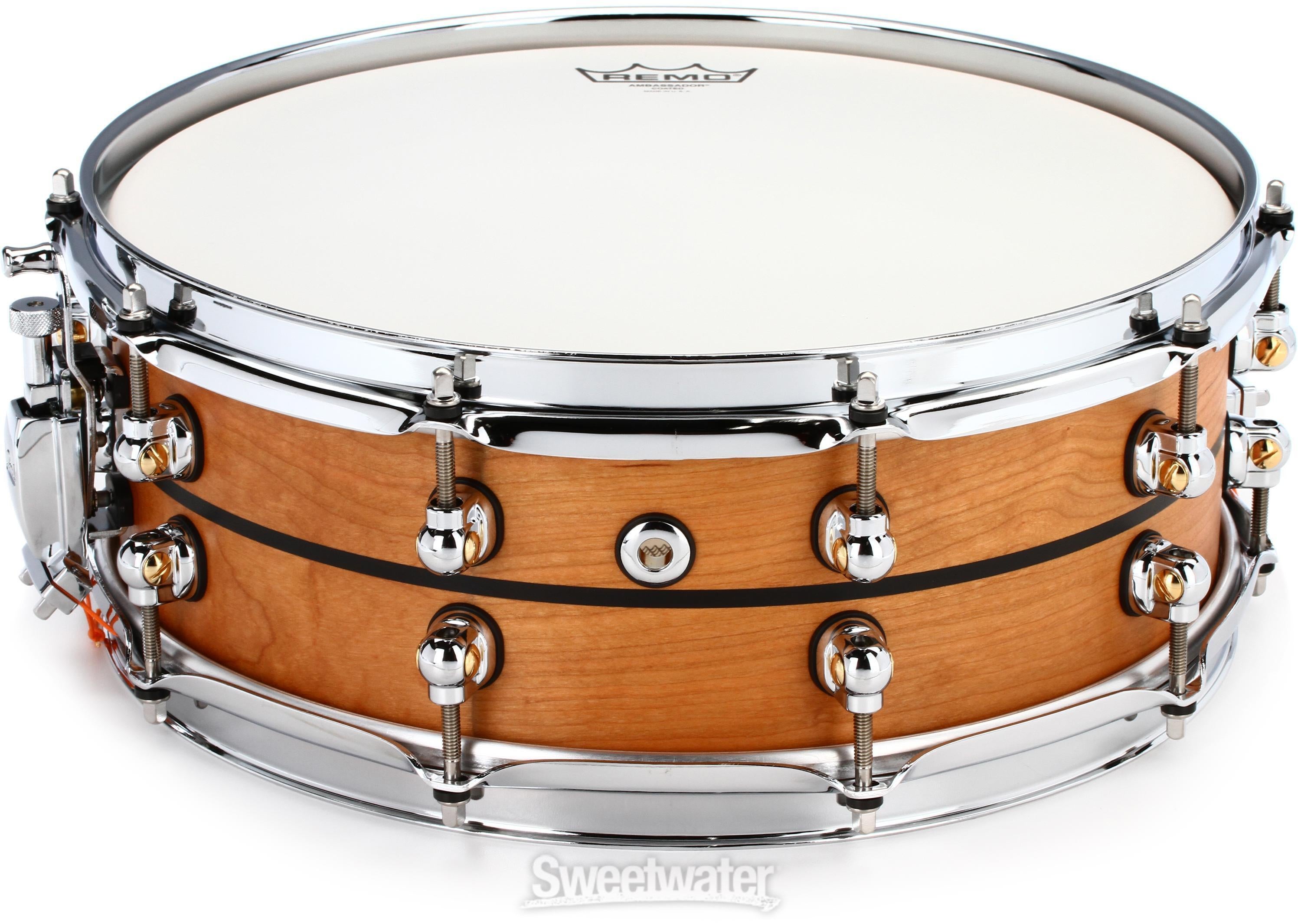 Music City Custom Solid Cherry Snare Drum - 14 x 5 inch - Natural