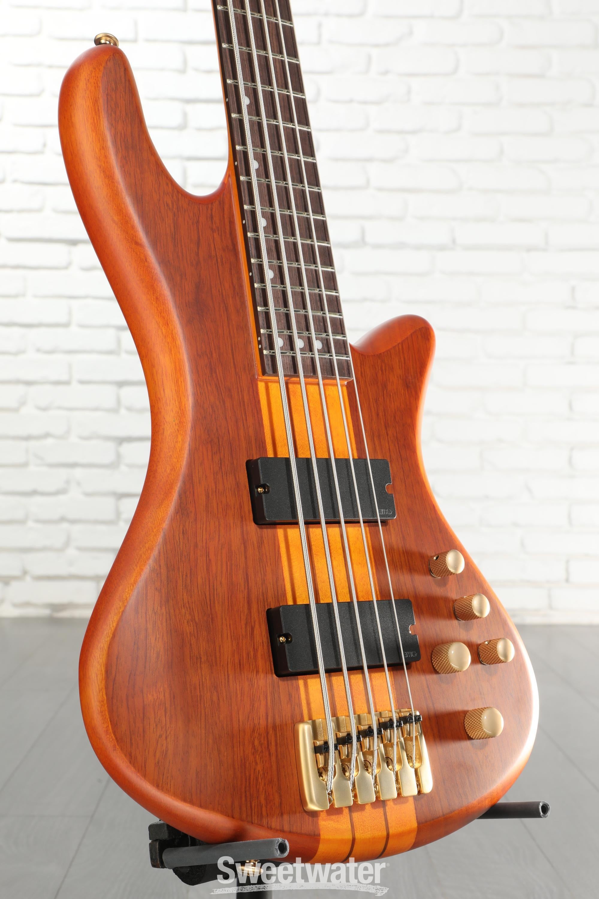 Schecter Stiletto Studio 5 Bass Guitar - Honey Satin | Sweetwater