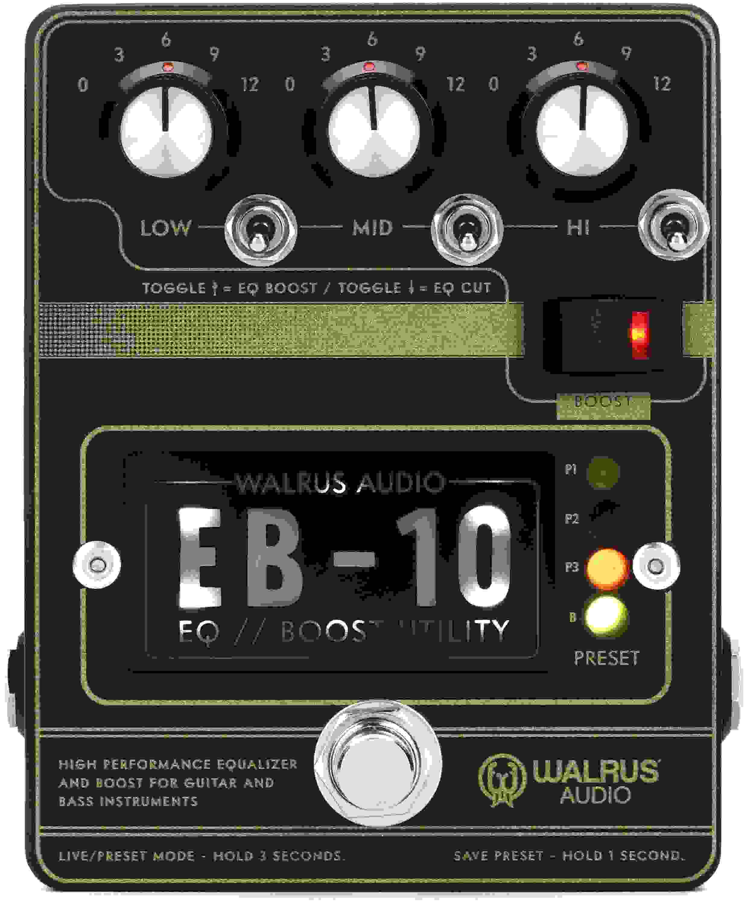 Walrus Audio EB-10 Preamp/EQ/Boost Pedal - Black