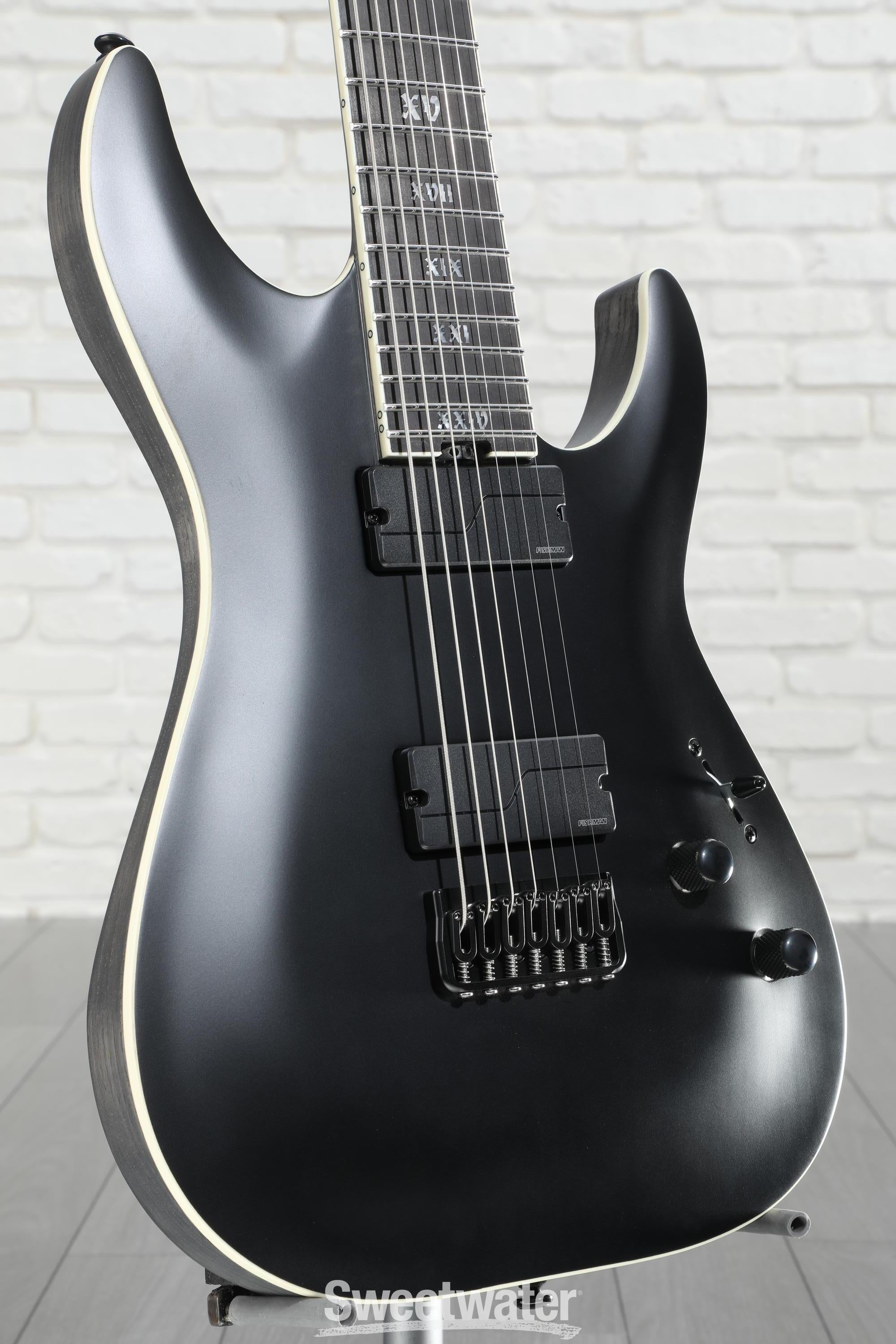 Schecter C-7 SLS Evil Twin Electric Guitar - Satin Black | Sweetwater