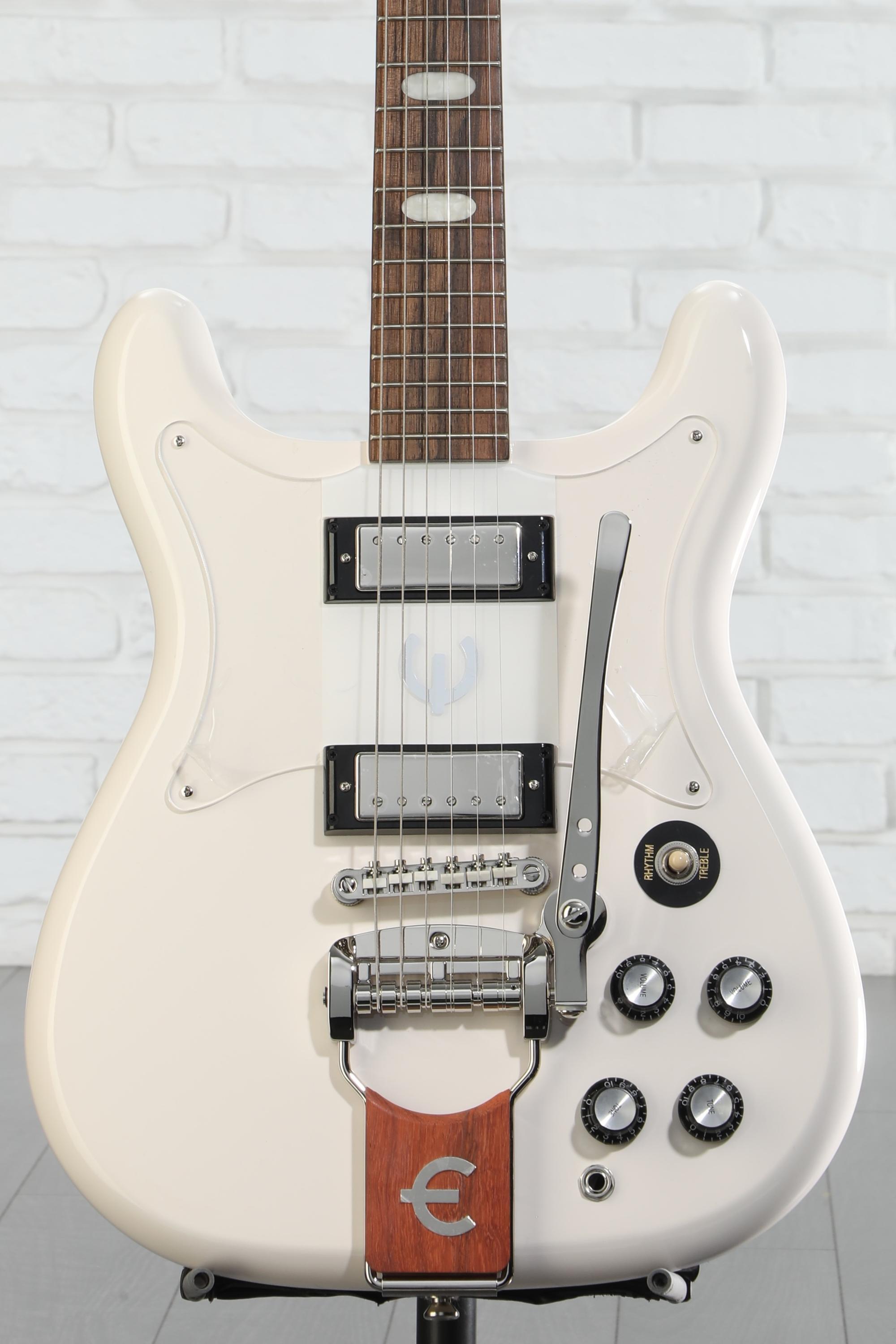ギター Epiphone Crestwood Custom Polaris White Epiphone Crestwood Custom (Tremotone) Electric Guitar - Polaris