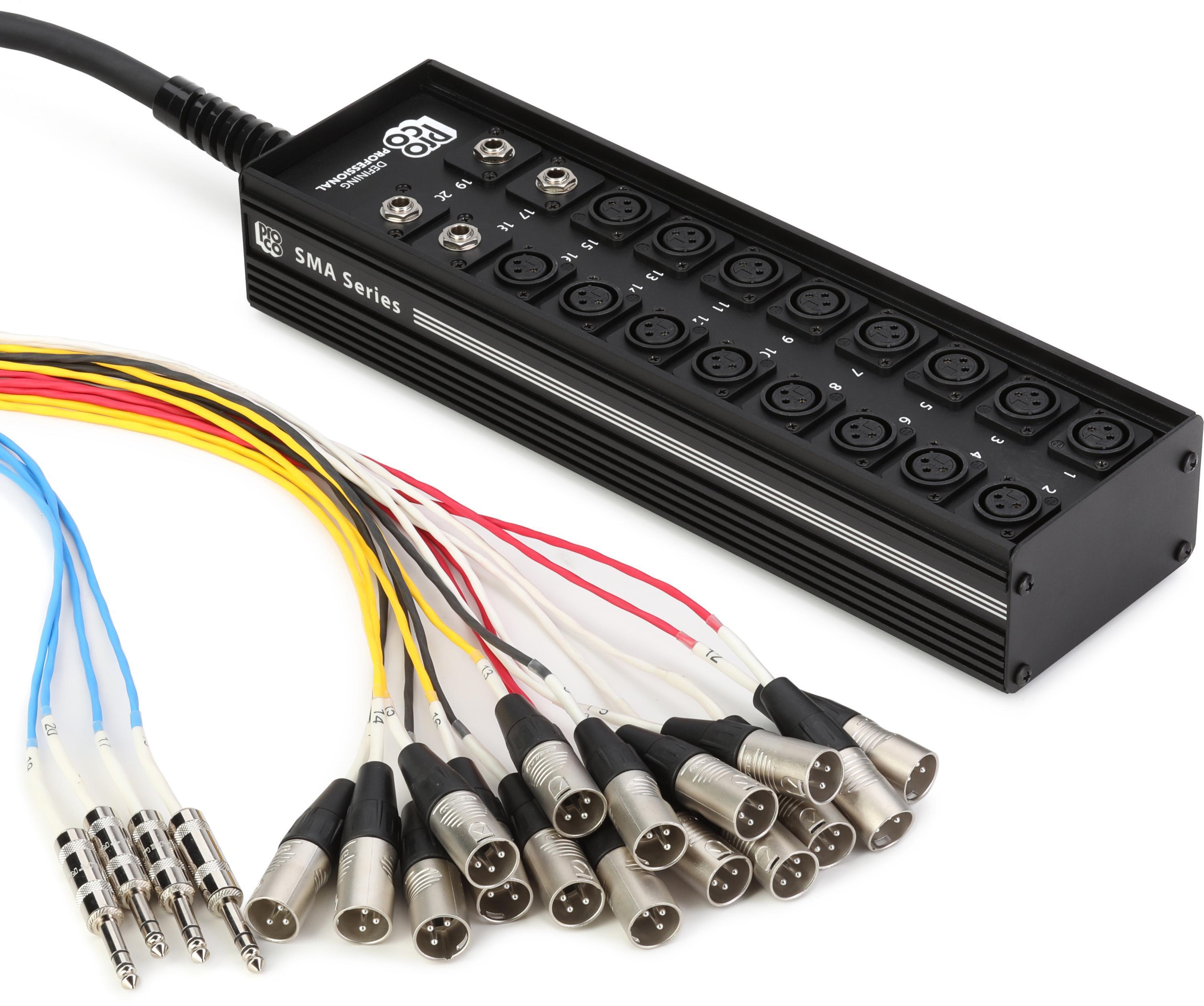 Pro Co SMA1604FBQ-25 SMA Series 16x4 Stage Snake with 1/4