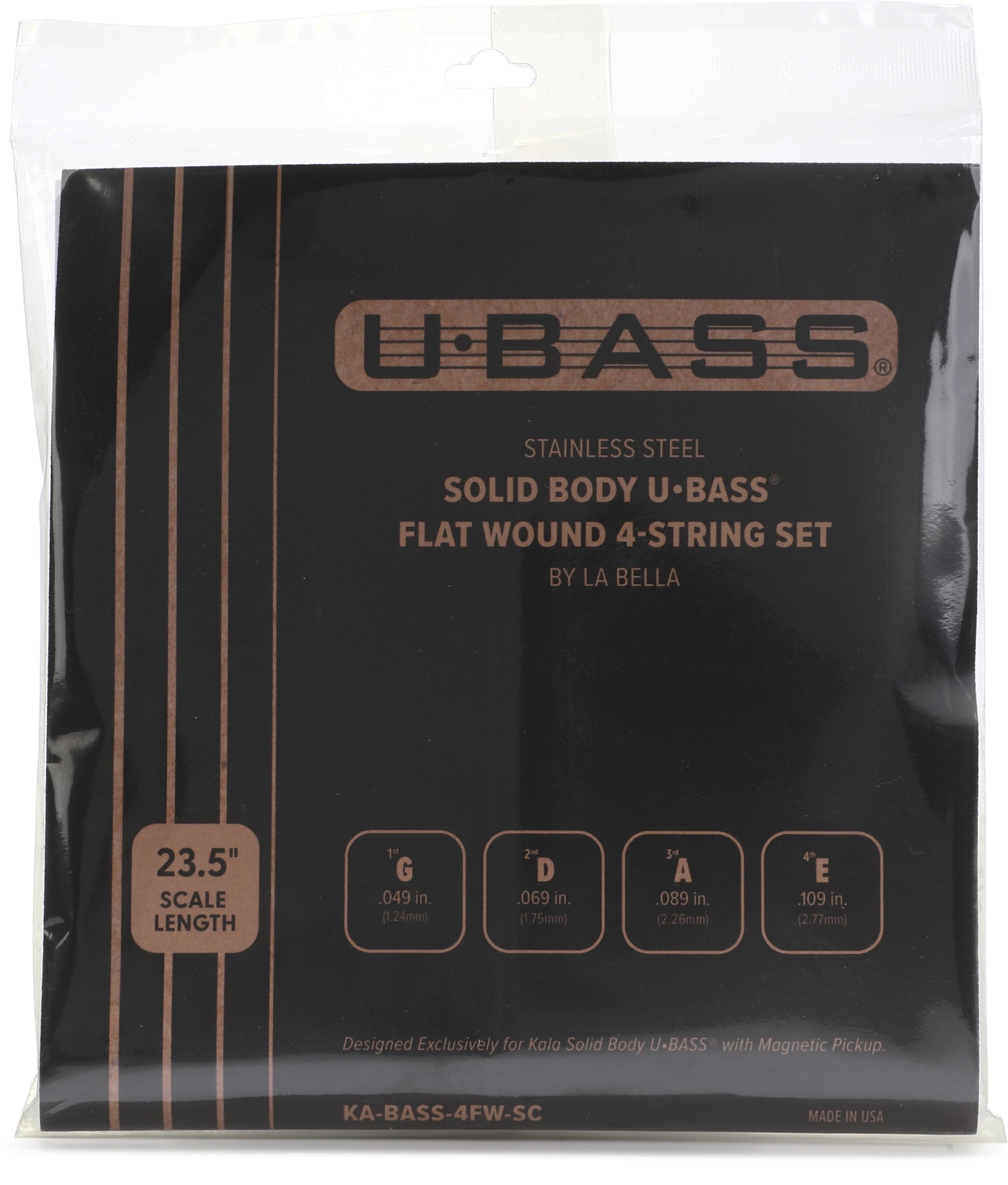 Kala Stainless Steel Solidbody U-Bass Flatwound 4-string Set - .049-.109