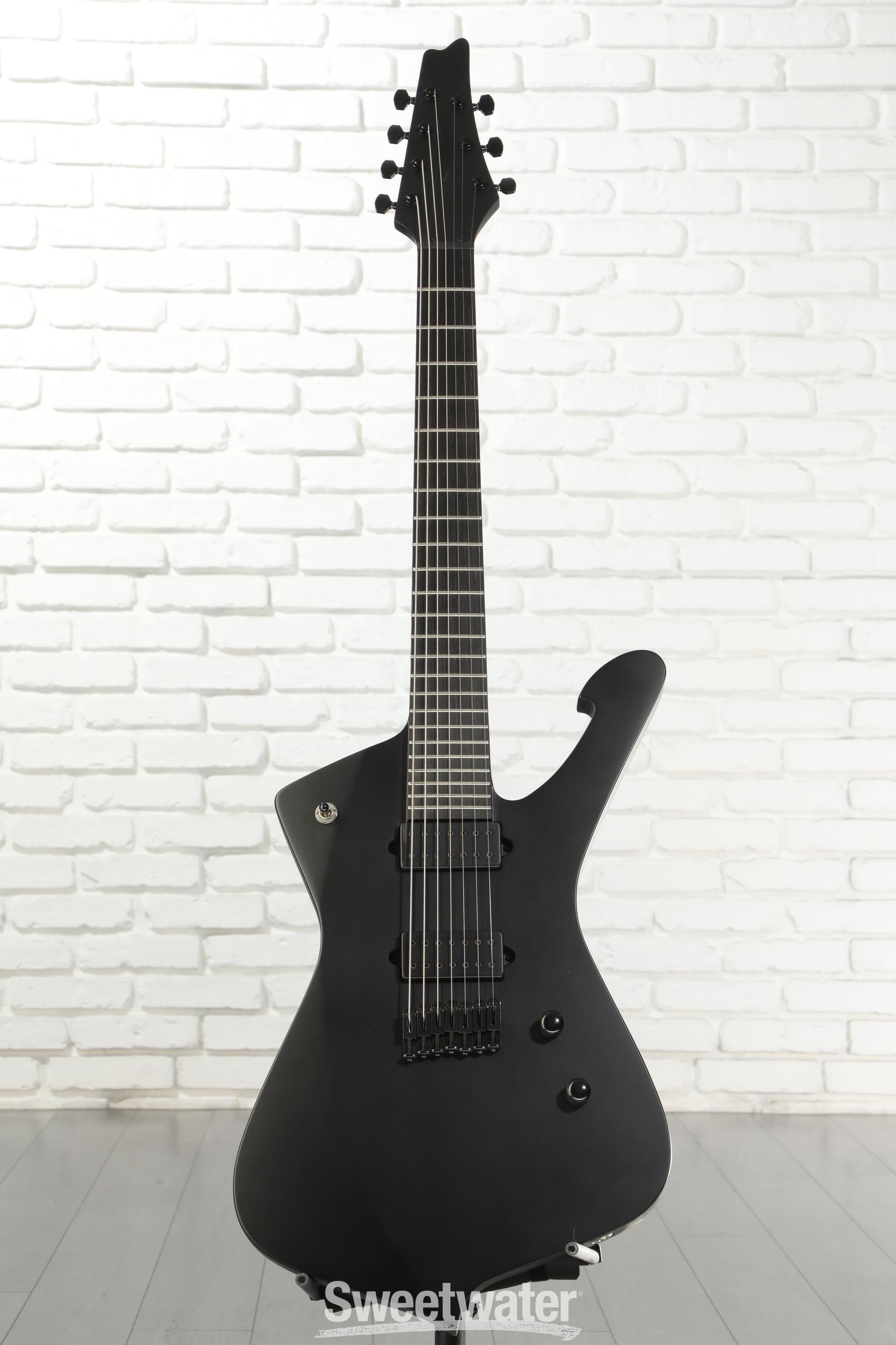 Ibanez Iron Label Iceman 7-string - Black Flat | Sweetwater