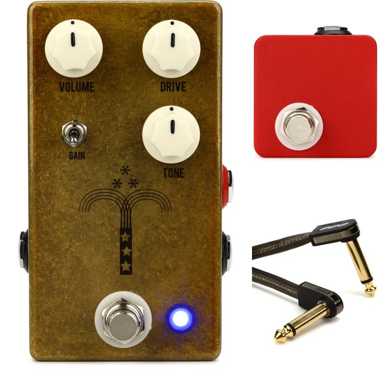 JHS Morning Glory V4 Transparent Overdrive Pedal with Red Remote  
