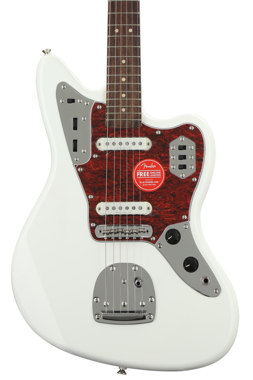 Squier Vintage Modified Jaguar - Olympic White w/ Indian