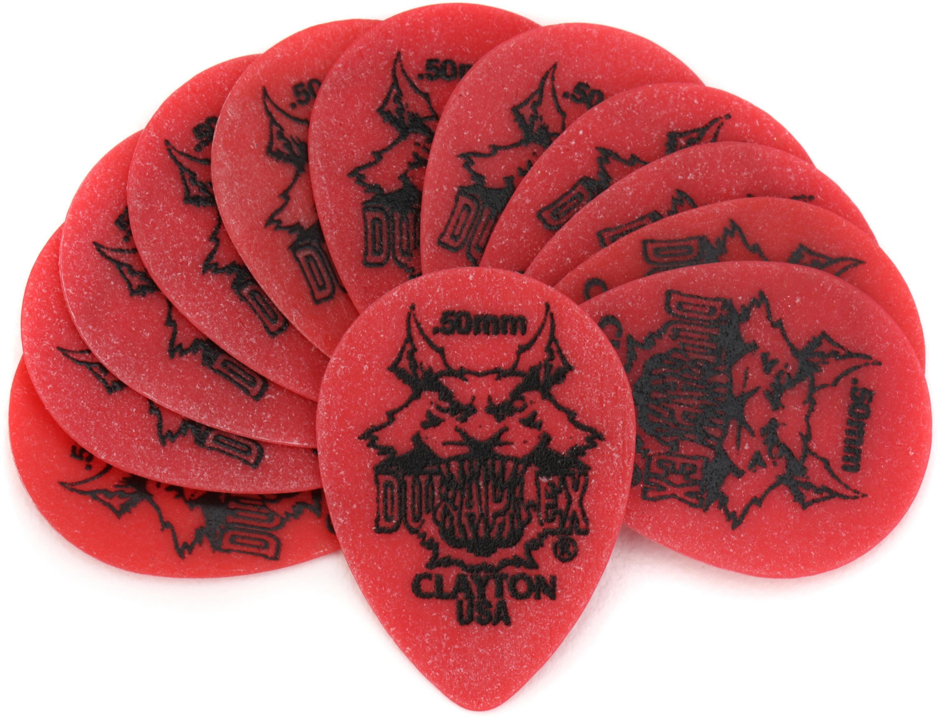 Photo of Clayton Duraplex Small Teardrop Guitar Picks - .50mm, Red, 12-pack
