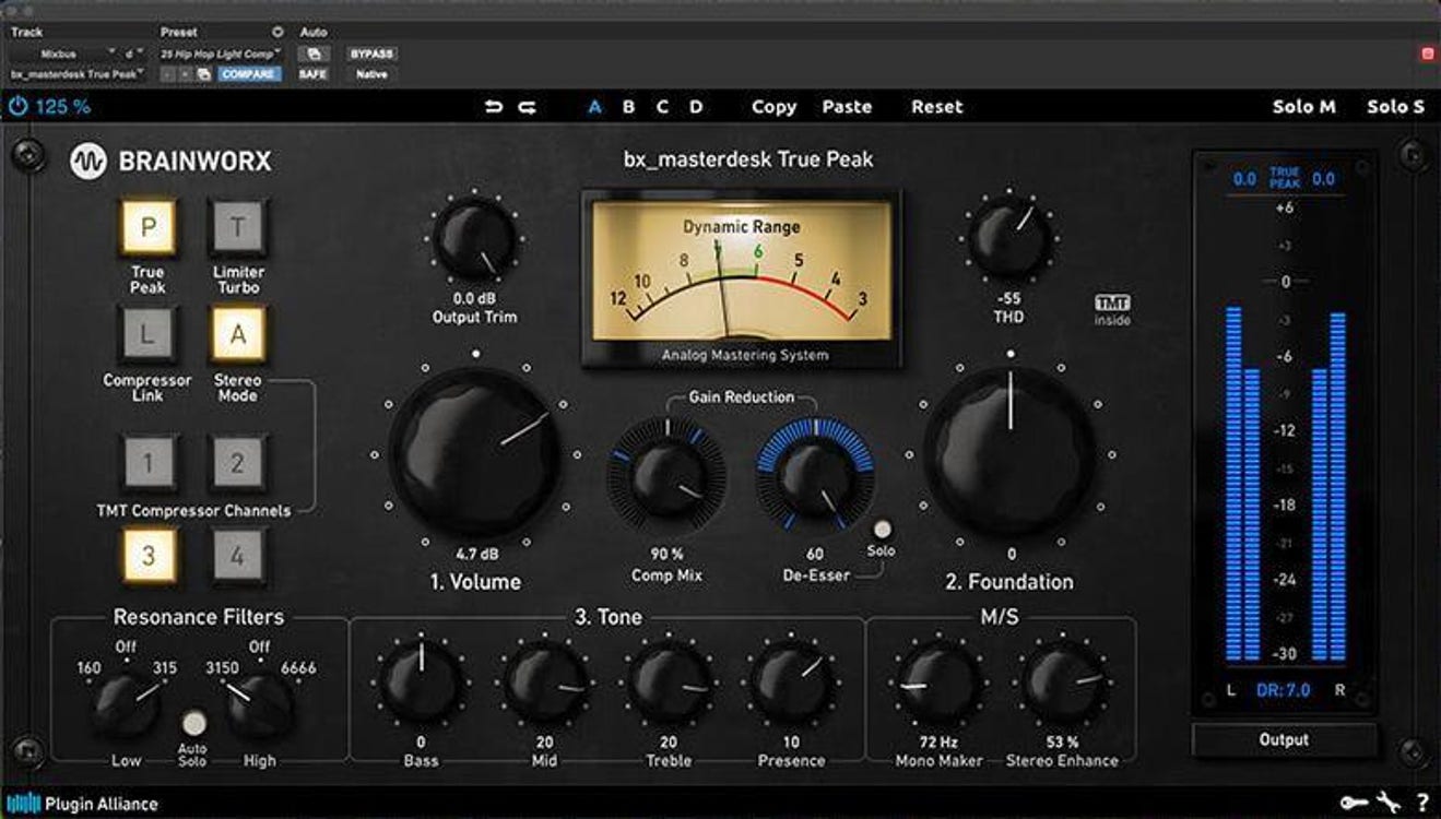Brainworx bx_masterdesk True Peak Mastering Plug-in | Sweetwater