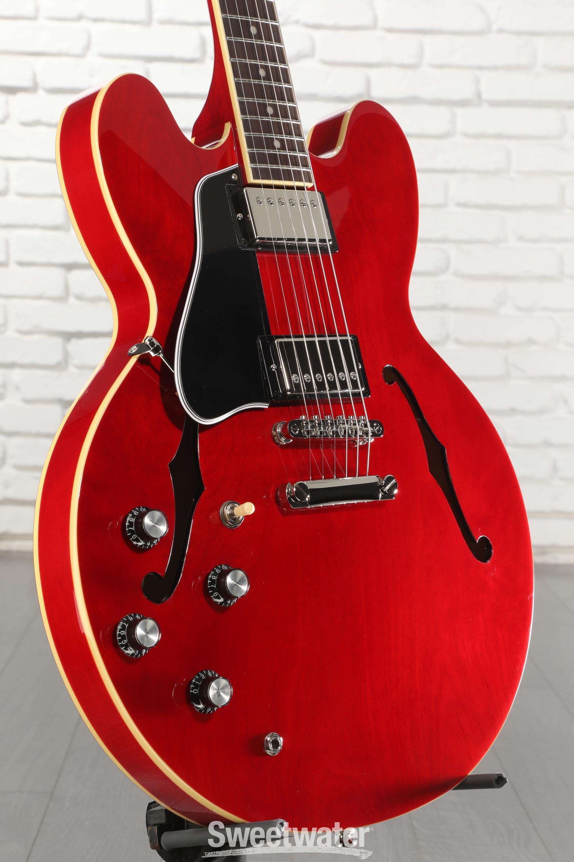 Photo of Epiphone ES-335 Left-handed Semi-hollowbody Electric Guitar - Cherry
