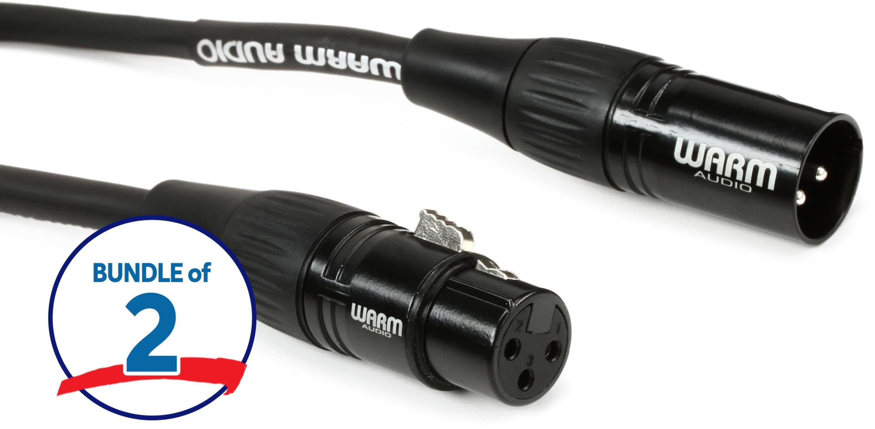 Photo of Warm Audio Pro Silver XLR Female to XLR Male Microphone Cable - 6 foot (2-pack)