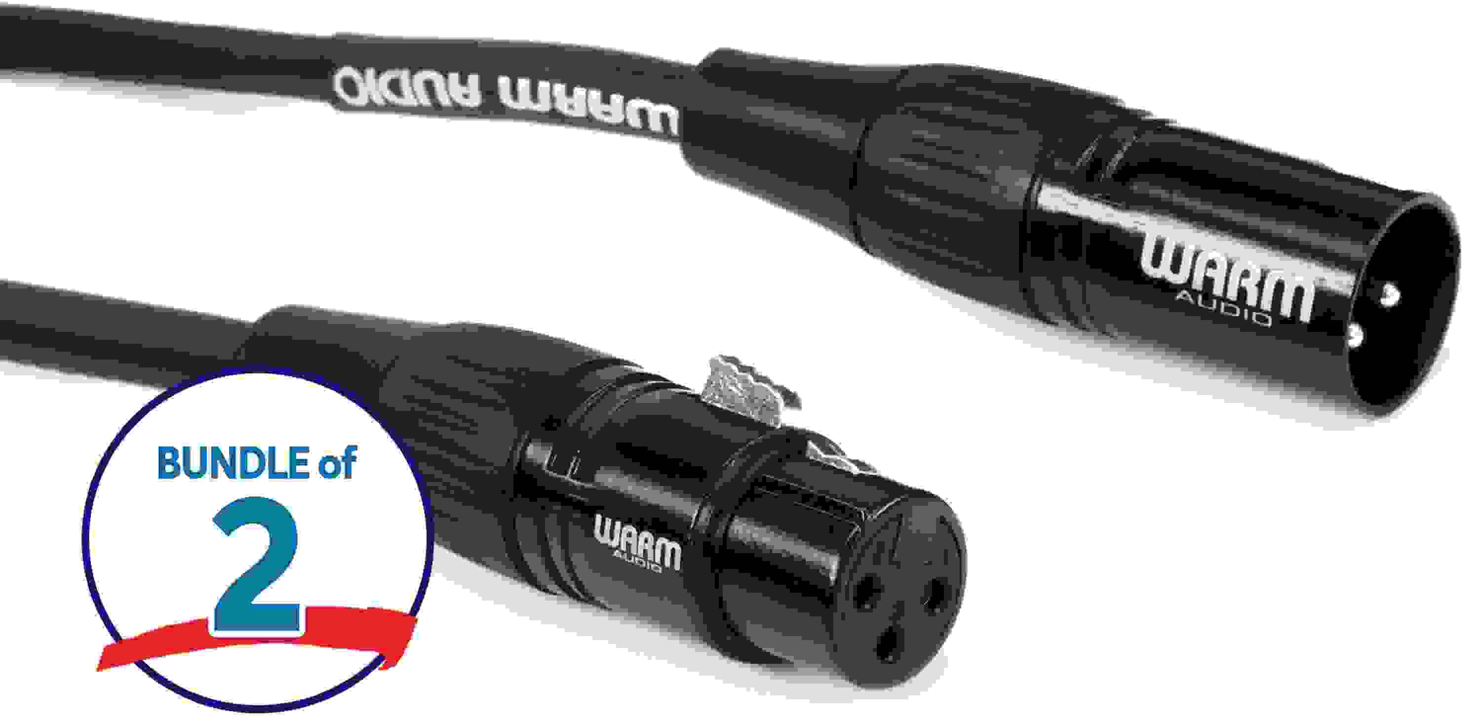 Warm Audio Pro Silver XLR Female to XLR Male Microphone Cable - 6 foot (2-pack)