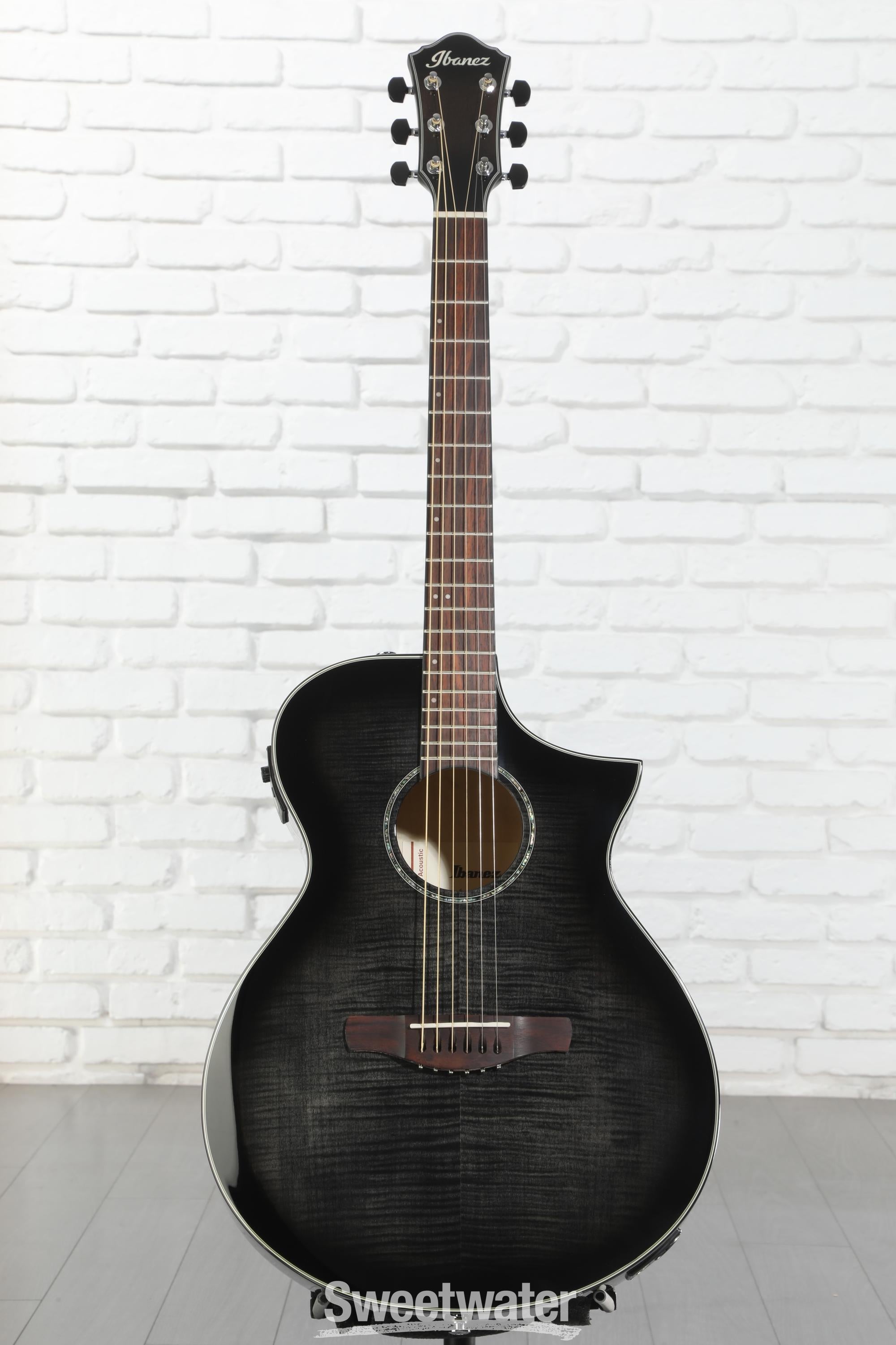 Ibanez AEWC400 Acoustic-Electric Guitar - Transparent Black