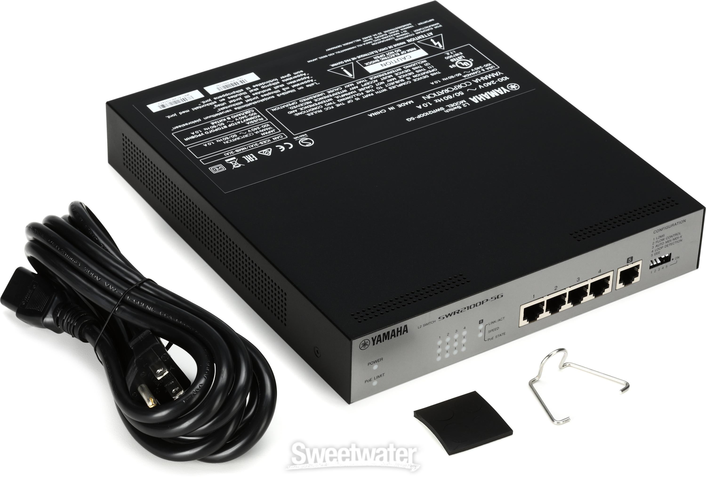 Yamaha SWR2100P-5G 5-port L2 Network Switch, with PoE