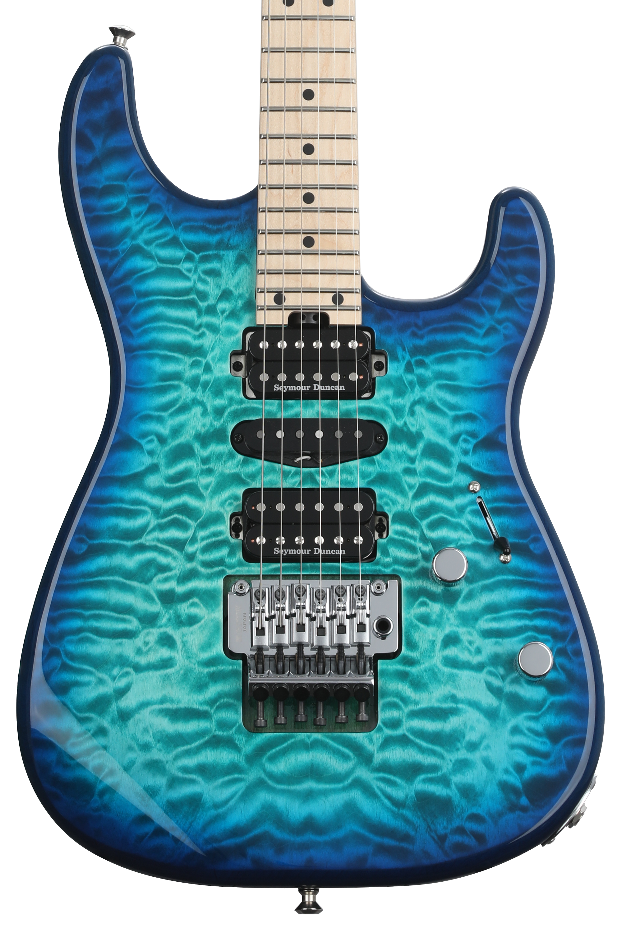 Charvel MJ San Dimas Style 1 HSH FR M QM Electric Guitar - Caribbean Burst  | Sweetwater