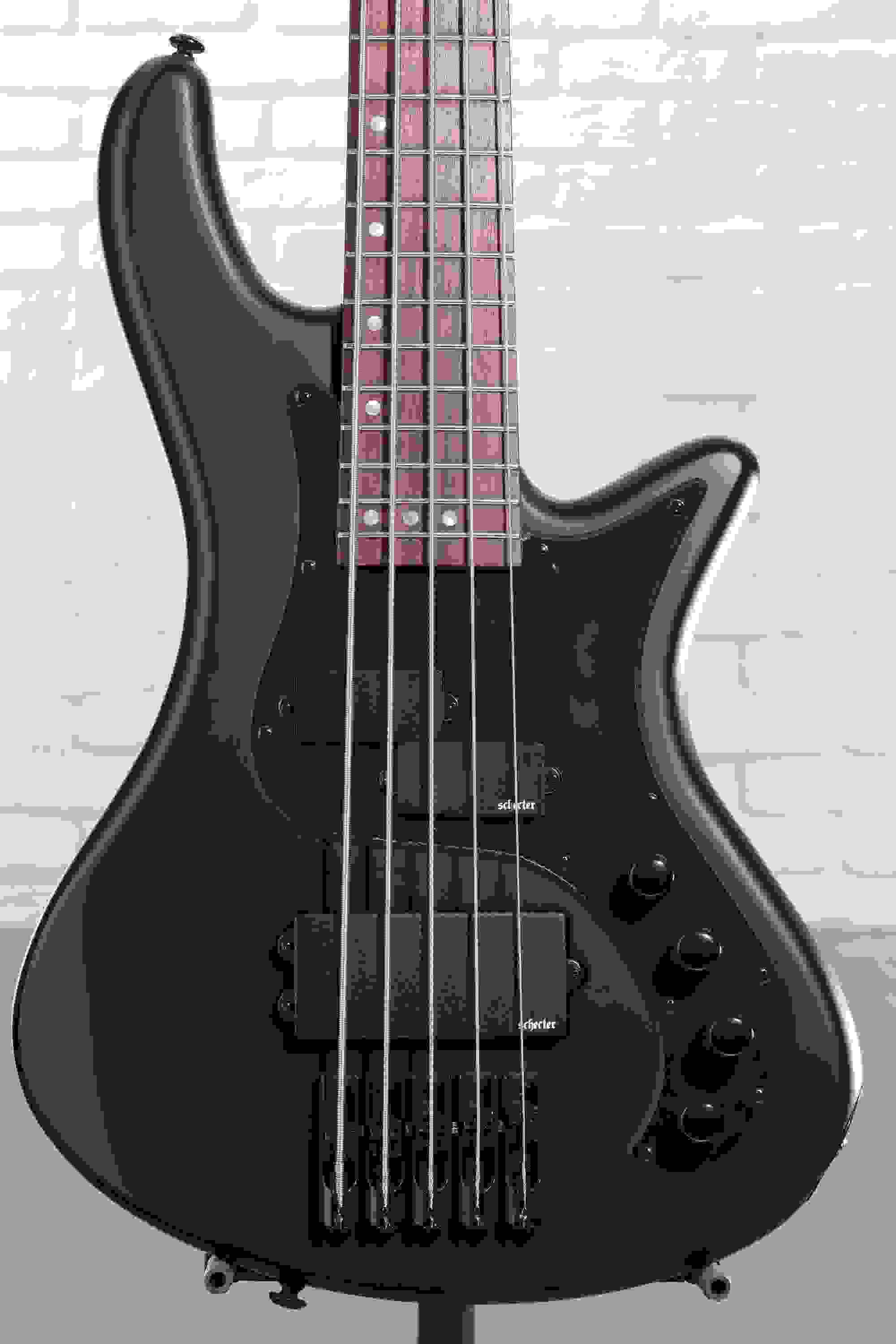Schecter Stiletto Stealth-5 5-string Electric Bass Guitar - Satin Black