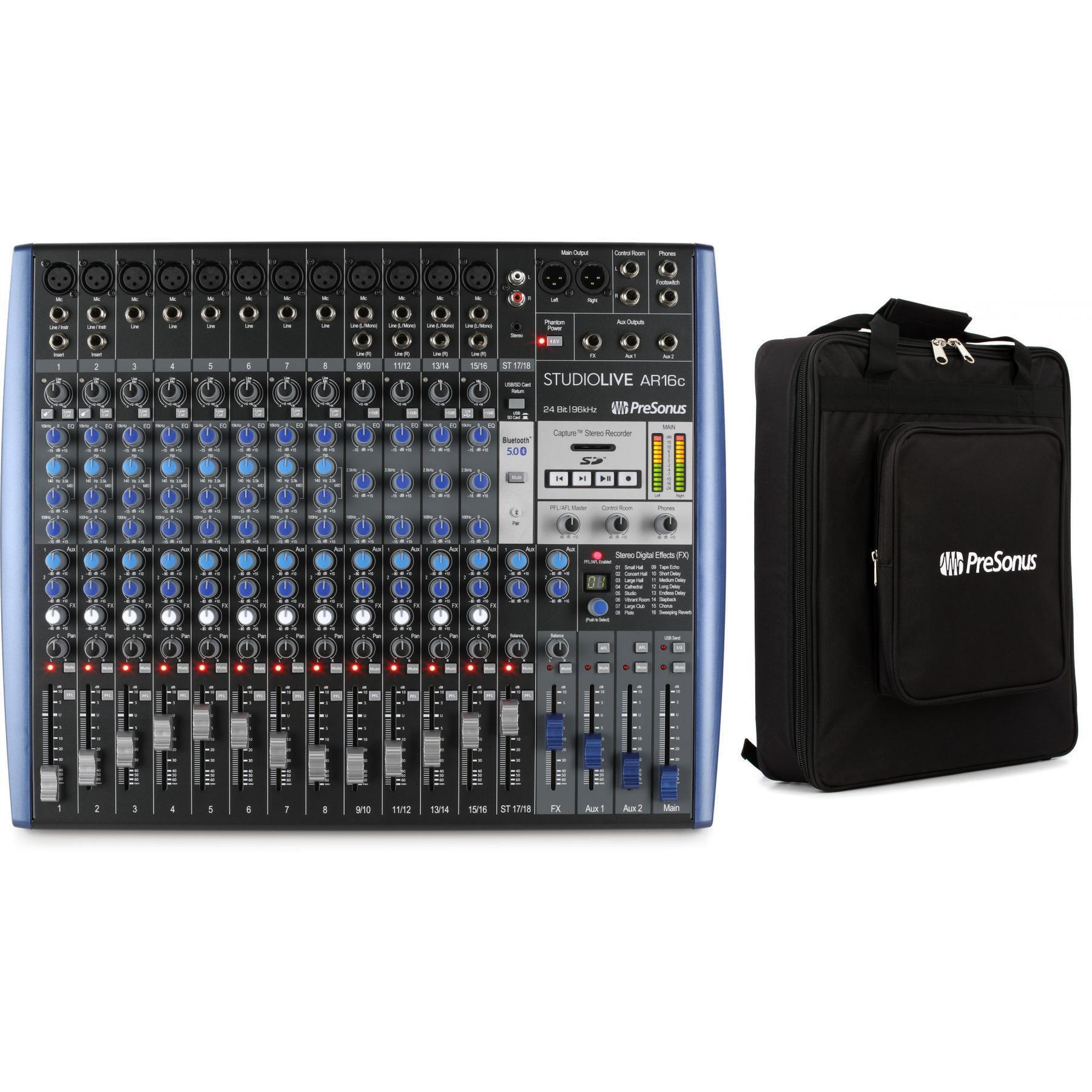 PreSonus StudioLive AR16c Mixer/Audio Interface and Gig Bag Bundle