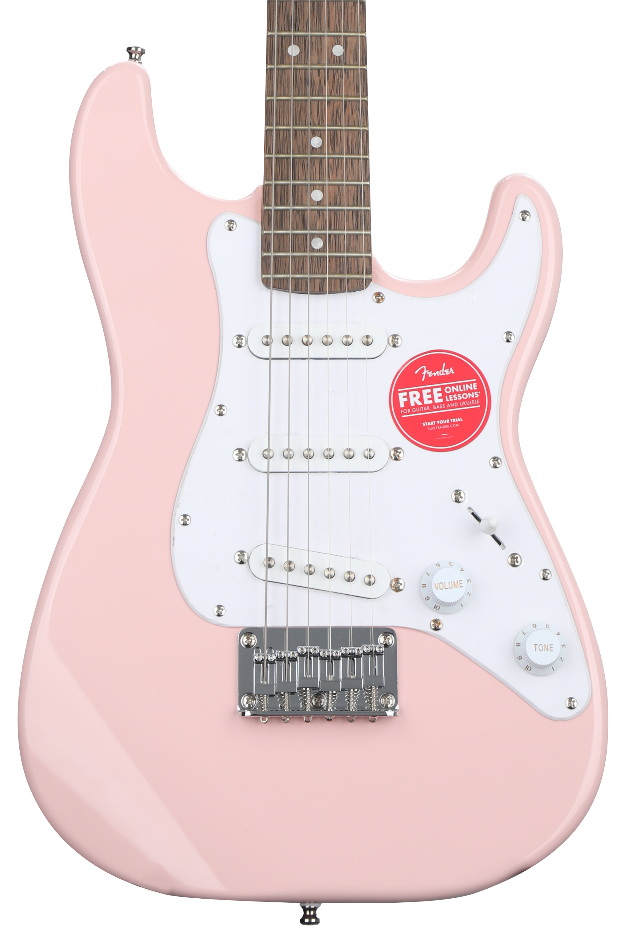 Bundled Item: Squier Mini Stratocaster Electric Guitar - Shell Pink with Laurel Fingerboard
