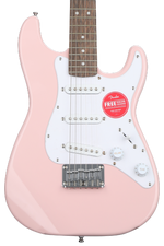 Photo of Squier Mini Stratocaster Electric Guitar - Shell Pink with Laurel Fingerboard