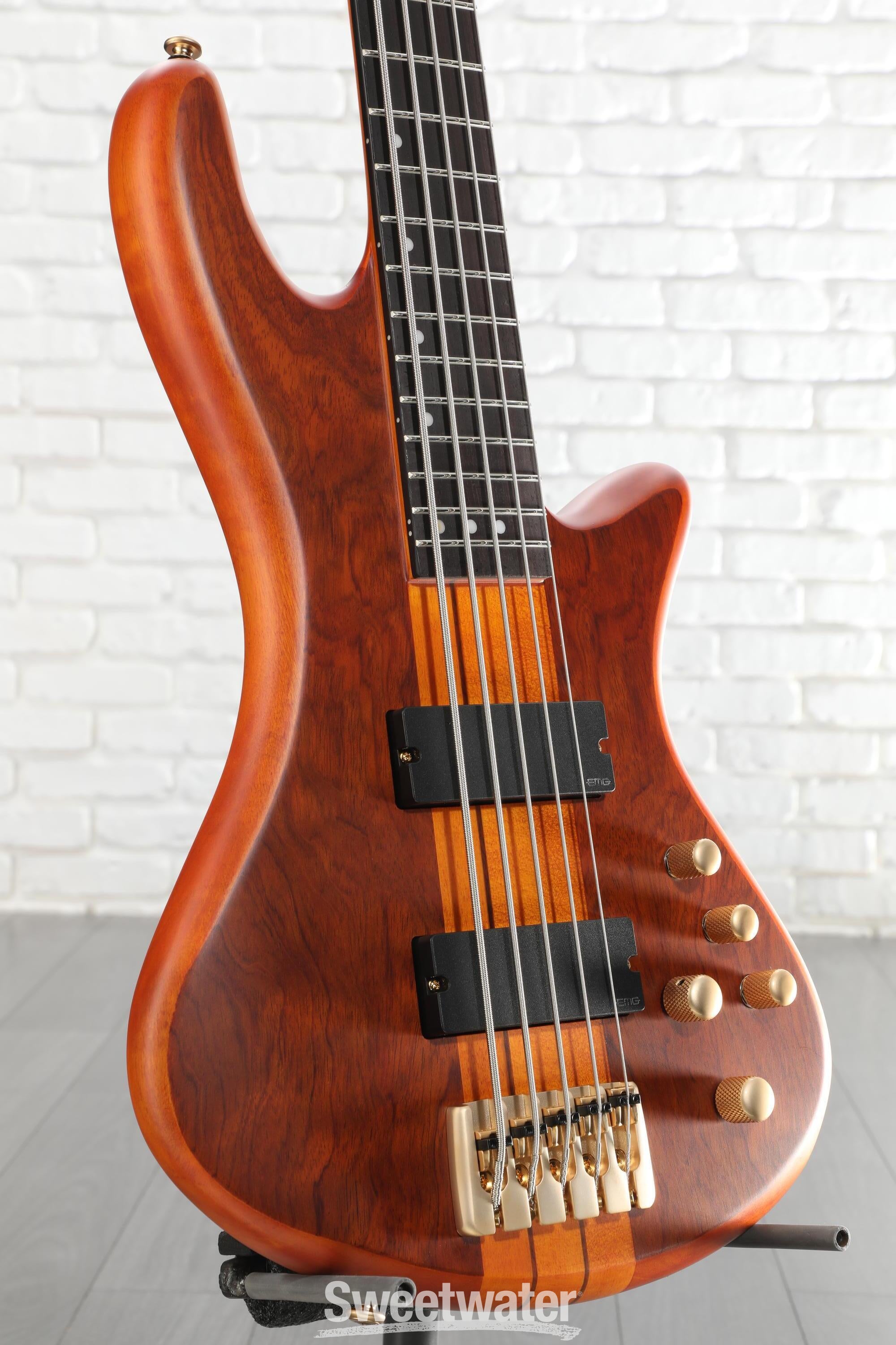 Schecter Stiletto Studio 5 Bass Guitar - Honey Satin | Sweetwater