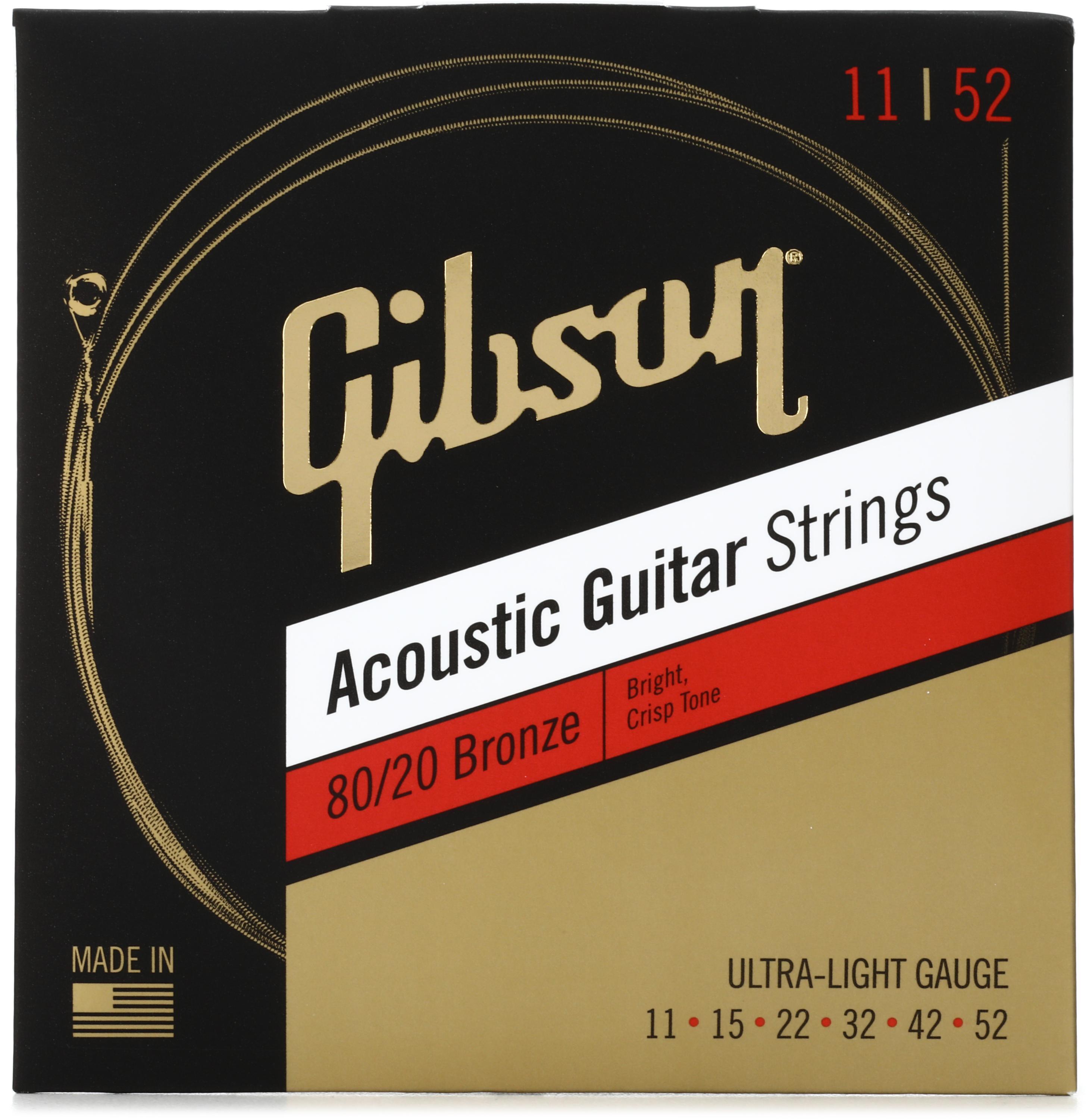 Photo of Gibson Accessories SAG-BRW11 80/20 Bronze Acoustic Guitar Strings - .011-.052 Ultra Light