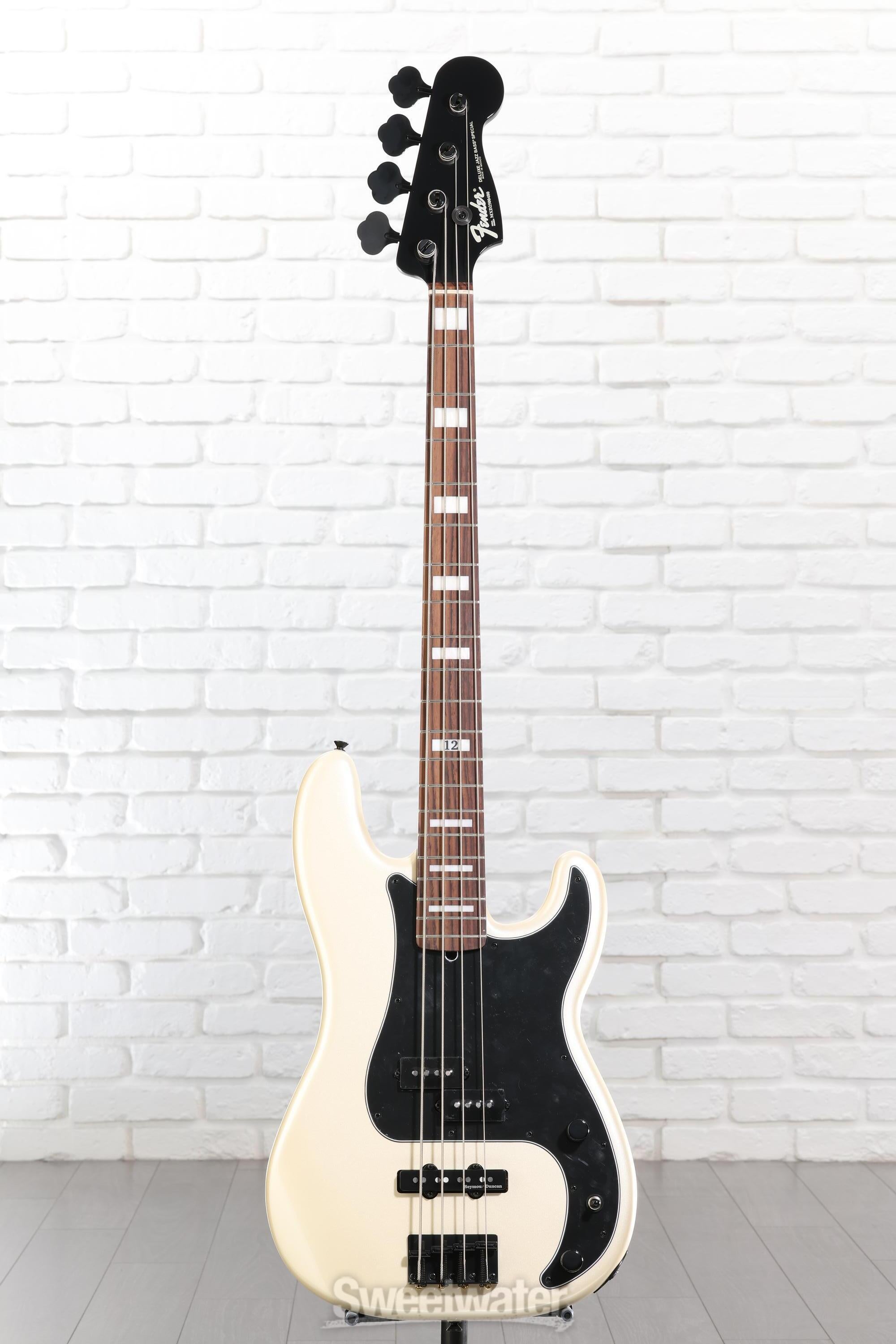 Fender Duff McKagan Deluxe Precision Bass - White Pearl | Sweetwater