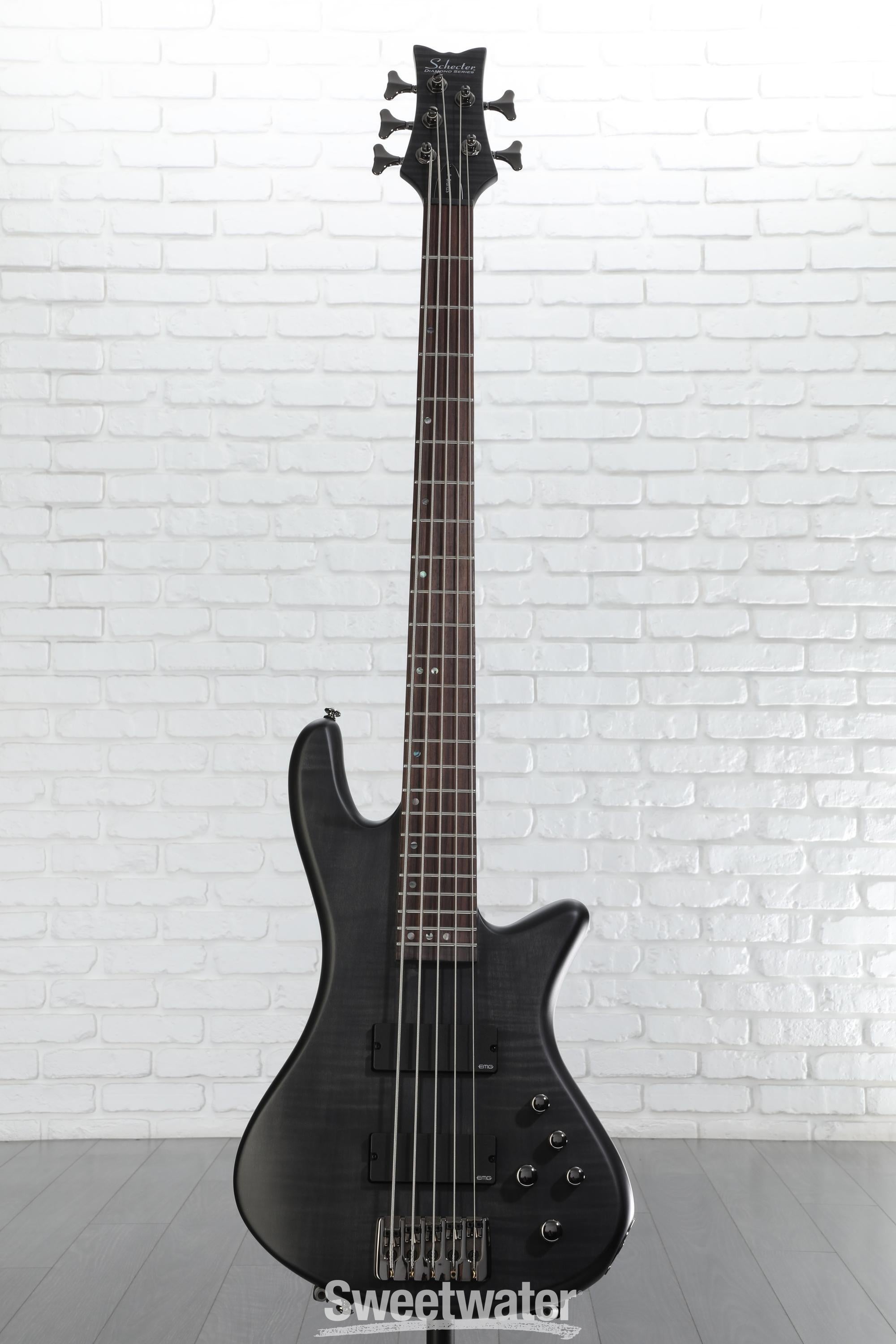 Schecter Stiletto Studio 5 Bass Guitar - See-Thru Black